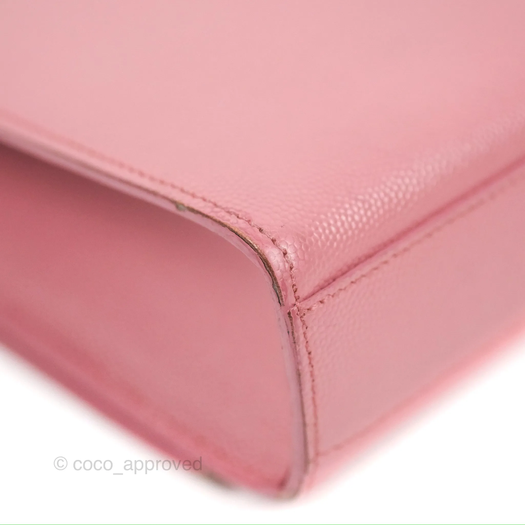 Saint Laurent Medium Classic Monogram Kate Pink Grained Calfskin