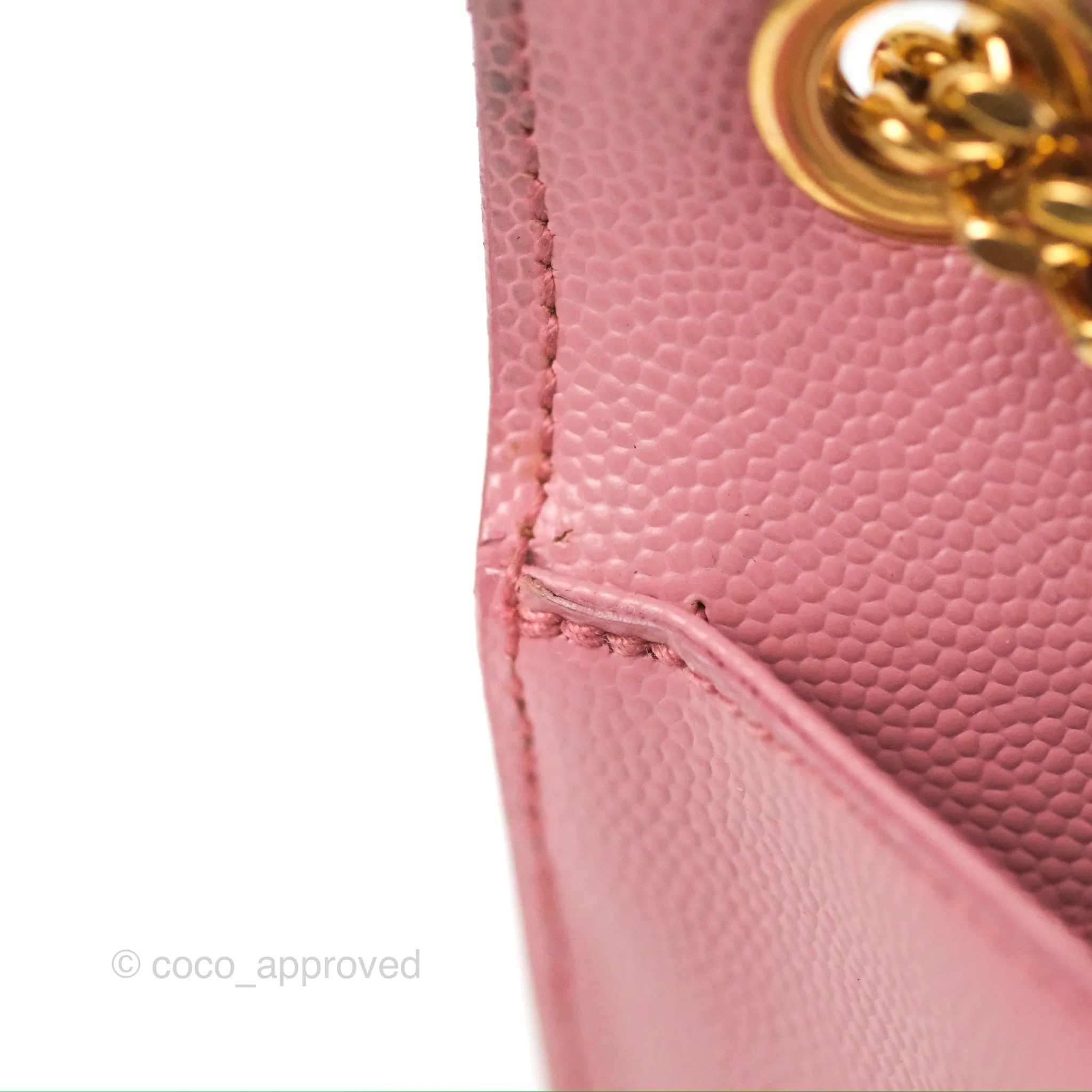 Saint Laurent Medium Classic Monogram Kate Pink Grained Calfskin