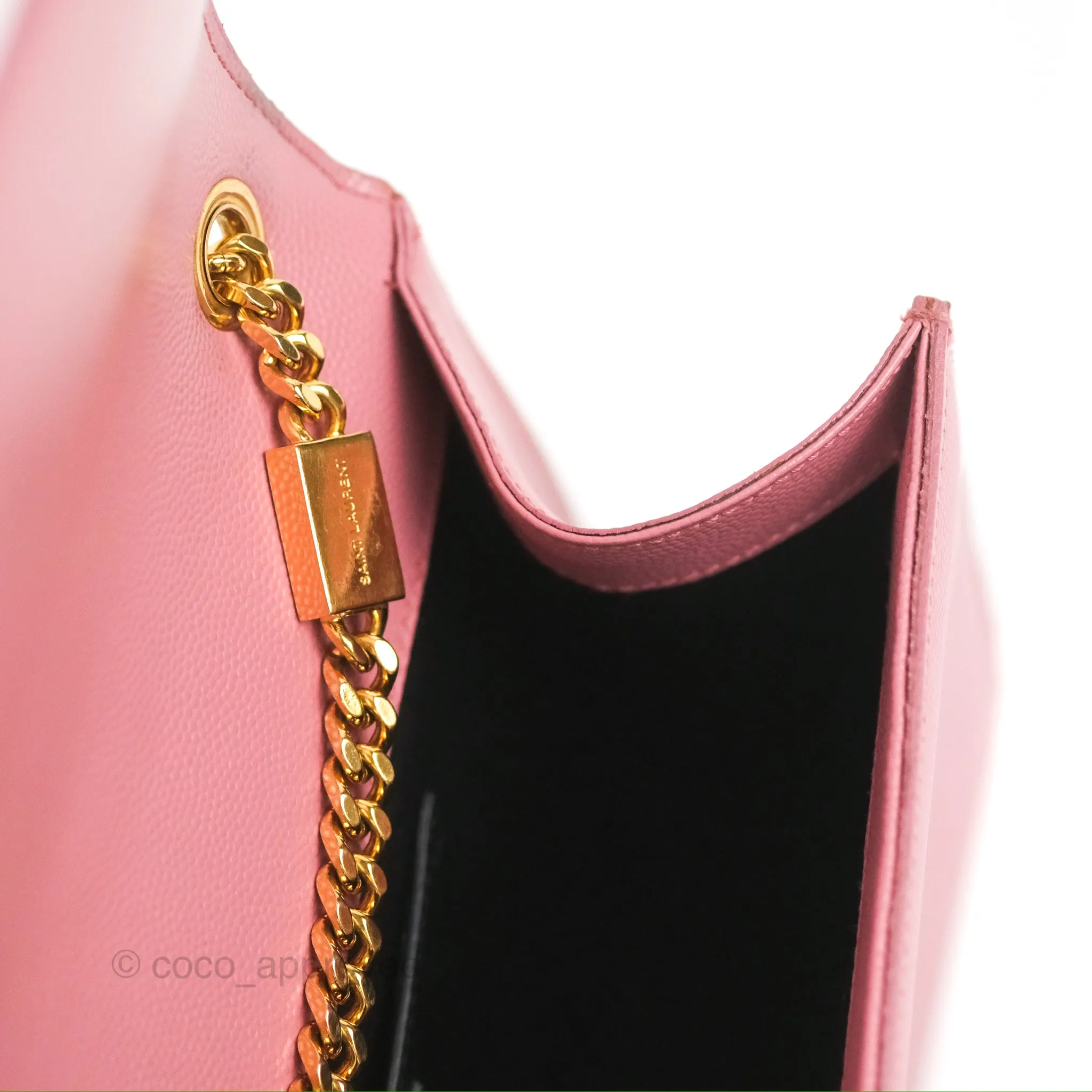 Saint Laurent Medium Classic Monogram Kate Pink Grained Calfskin