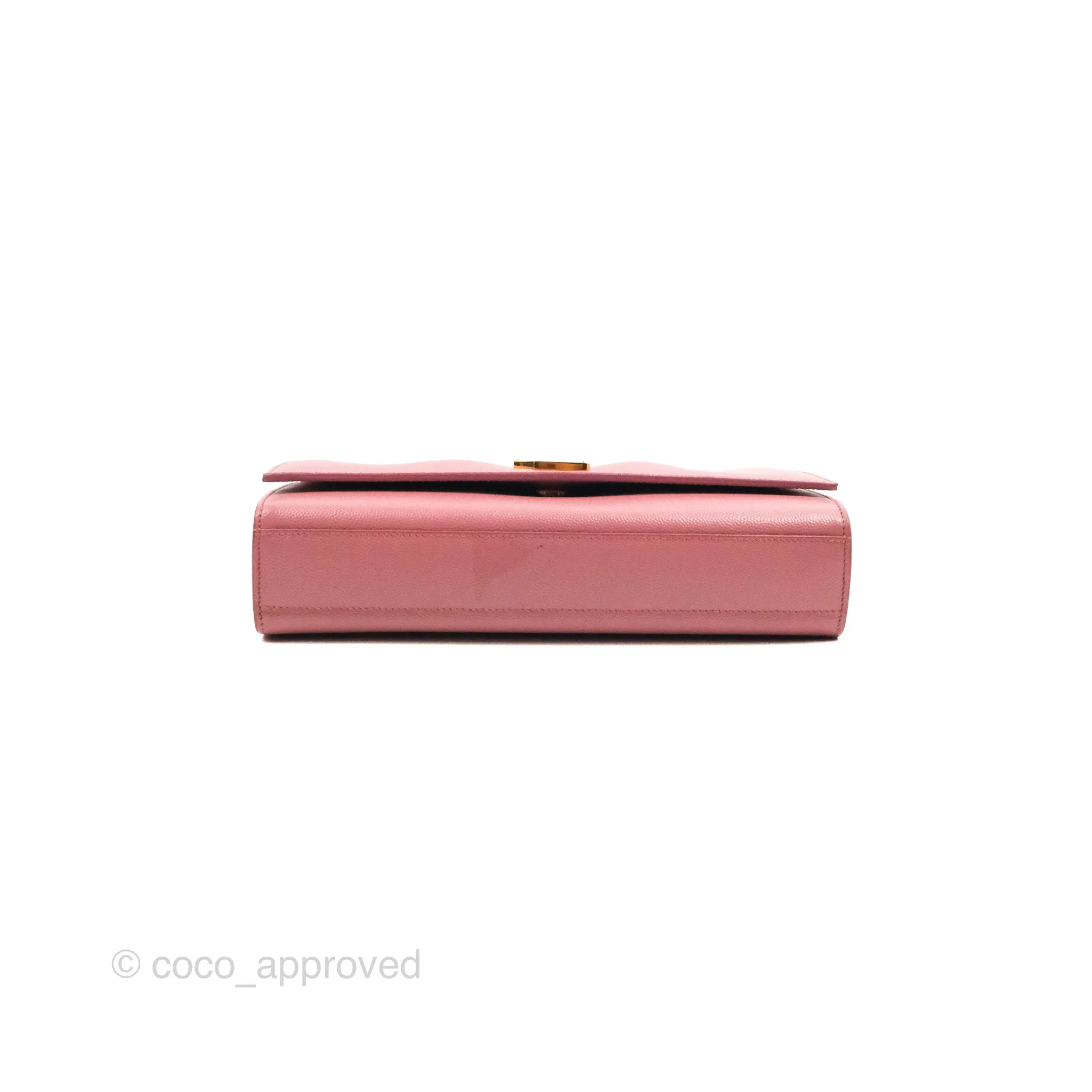 Saint Laurent Medium Classic Monogram Kate Pink Grained Calfskin