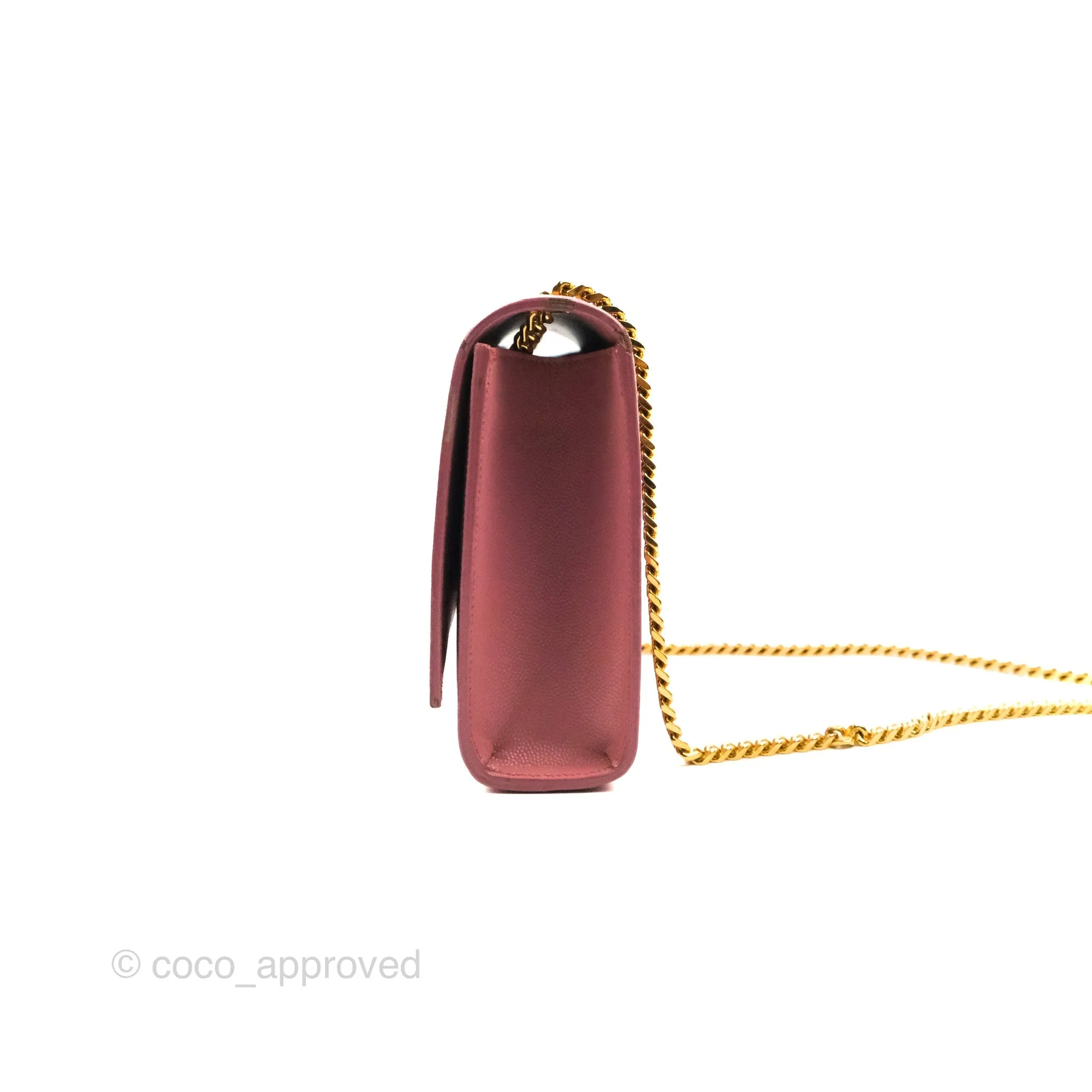 Saint Laurent Medium Classic Monogram Kate Pink Grained Calfskin