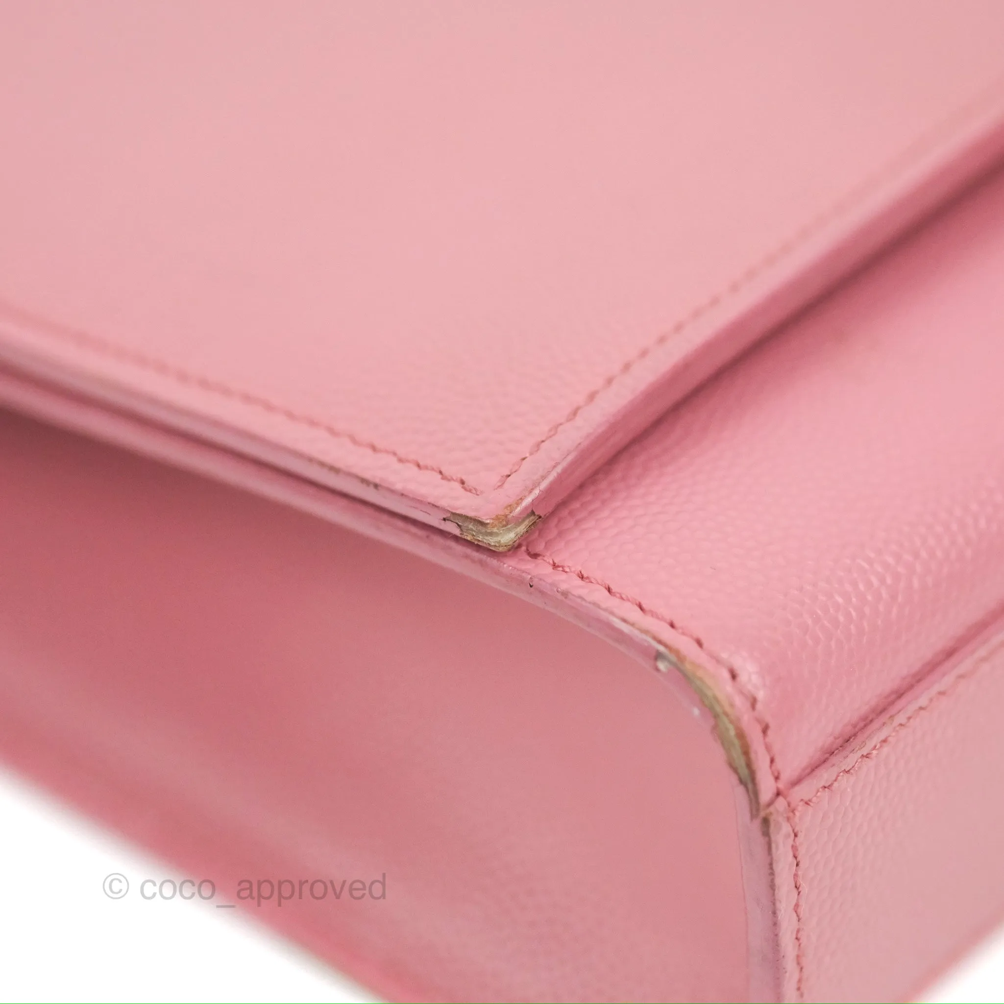 Saint Laurent Medium Classic Monogram Kate Pink Grained Calfskin