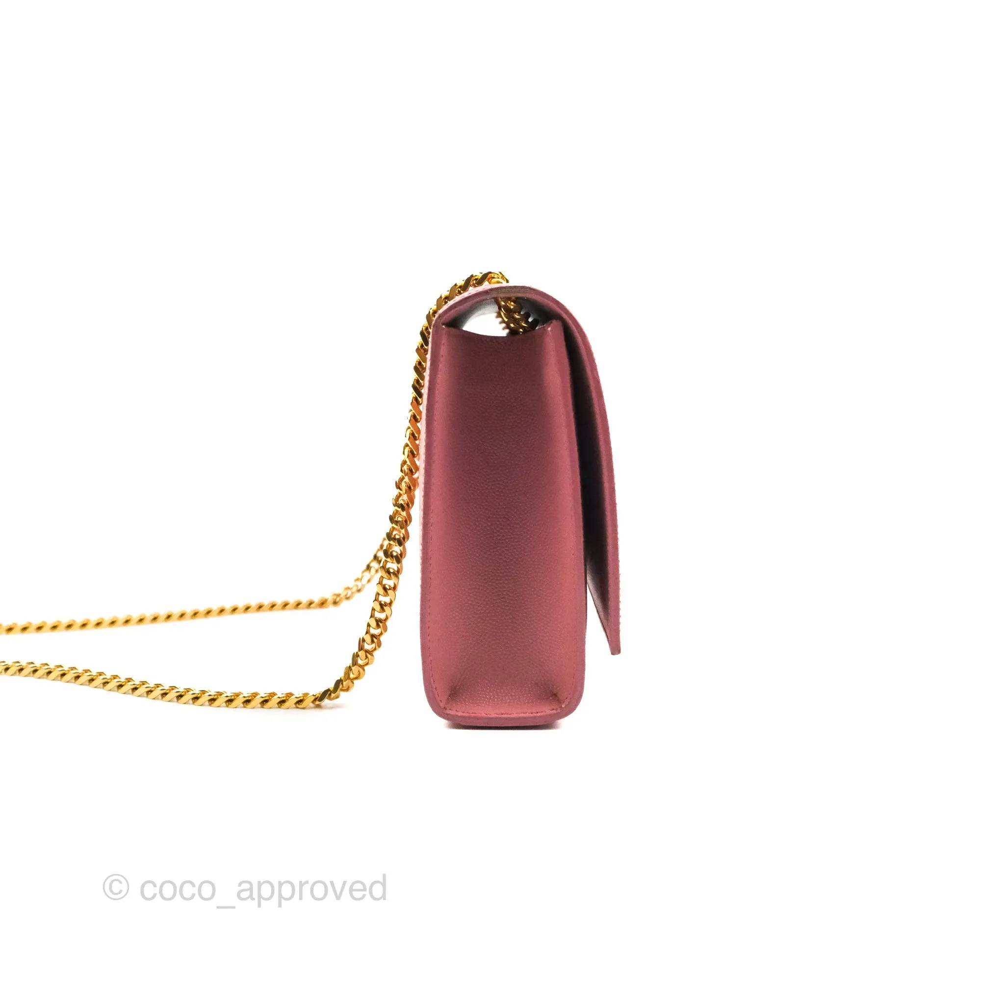 Saint Laurent Medium Classic Monogram Kate Pink Grained Calfskin