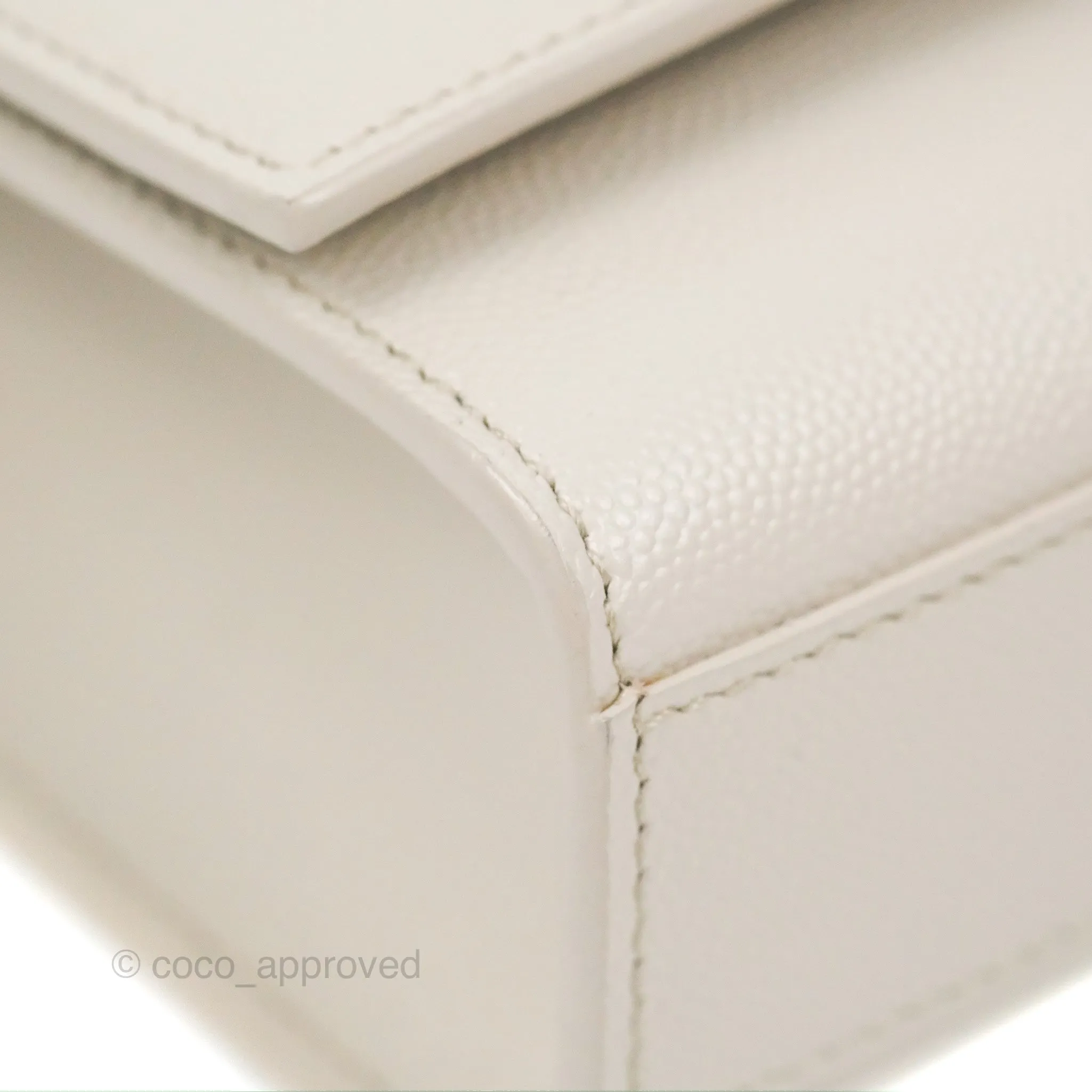 Saint Laurent Medium Classic Monogram Kate White Grained Calfskin