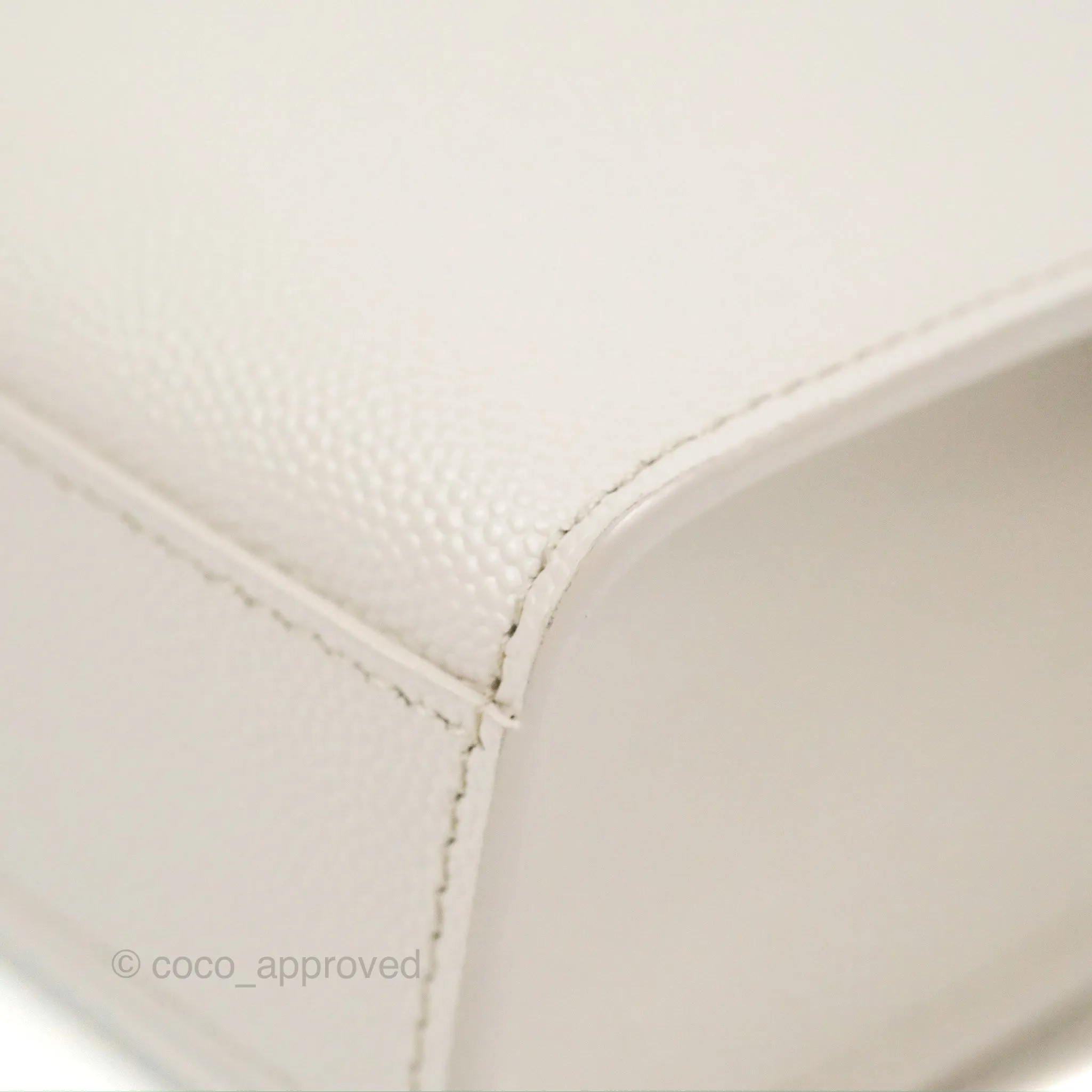 Saint Laurent Medium Classic Monogram Kate White Grained Calfskin