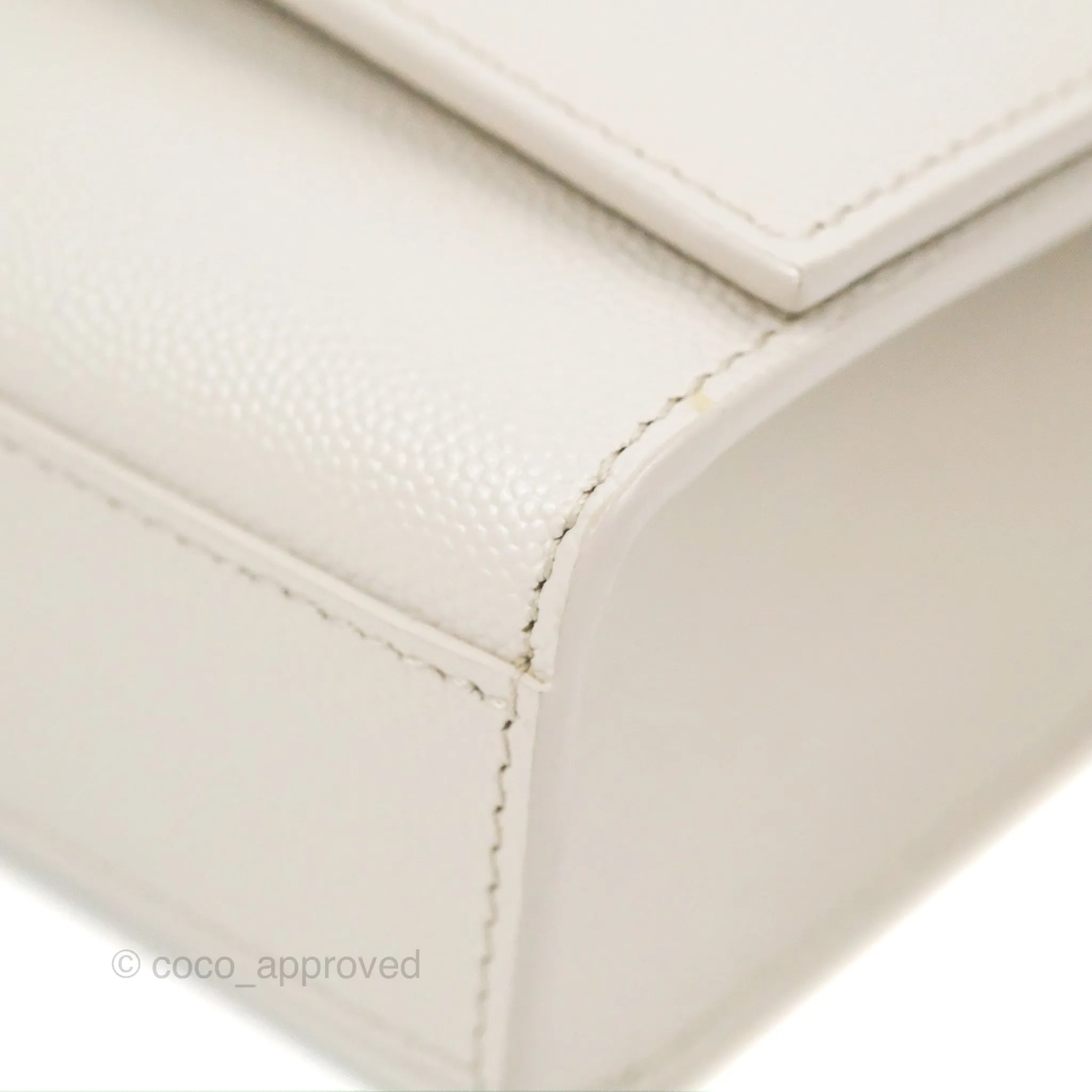 Saint Laurent Medium Classic Monogram Kate White Grained Calfskin