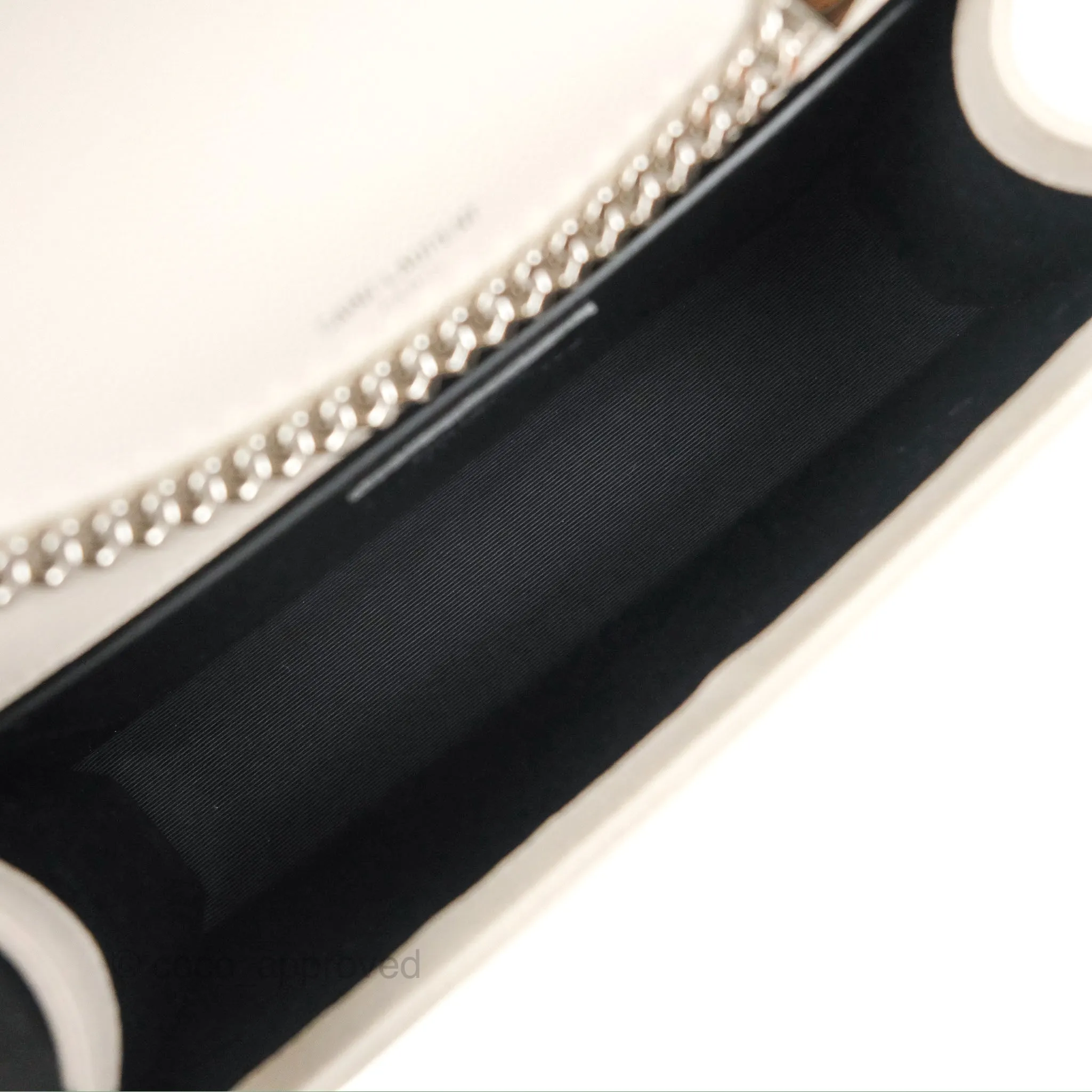 Saint Laurent Medium Classic Monogram Kate White Grained Calfskin