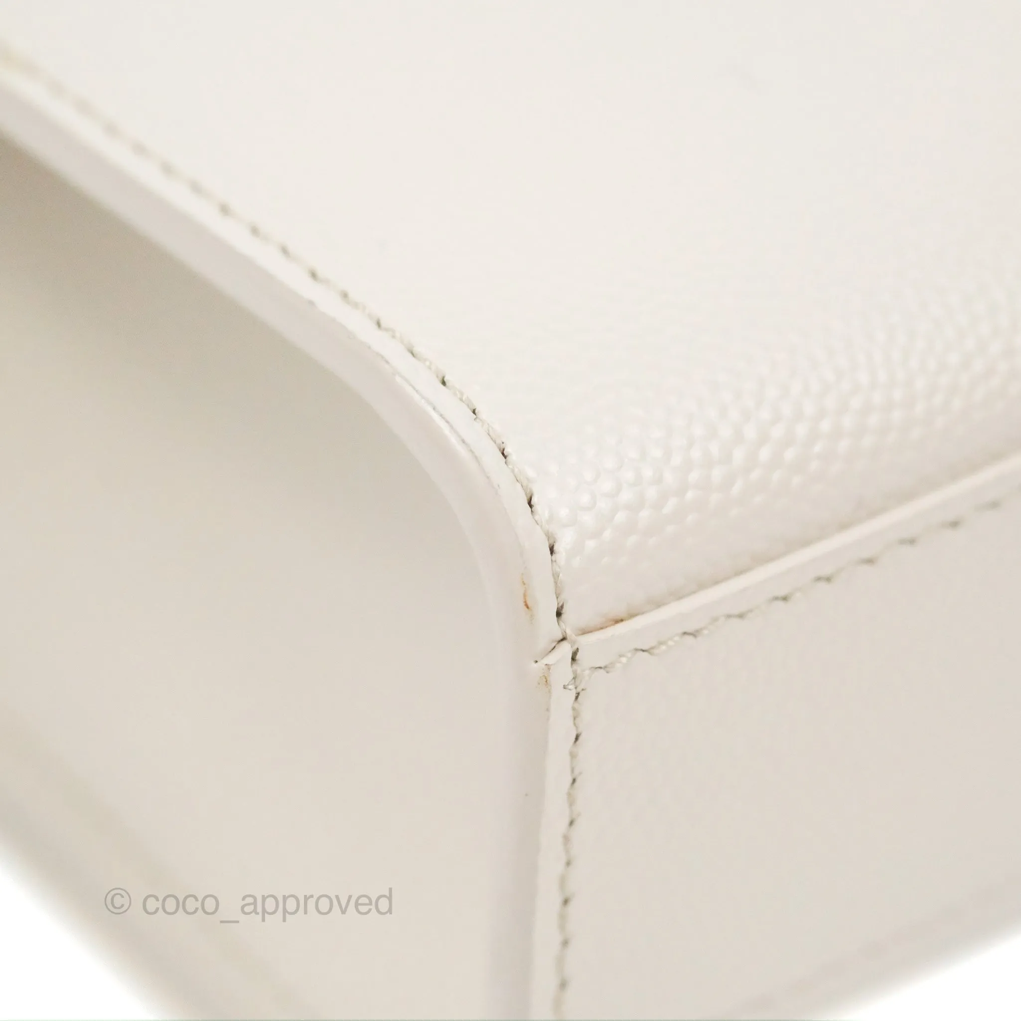 Saint Laurent Medium Classic Monogram Kate White Grained Calfskin