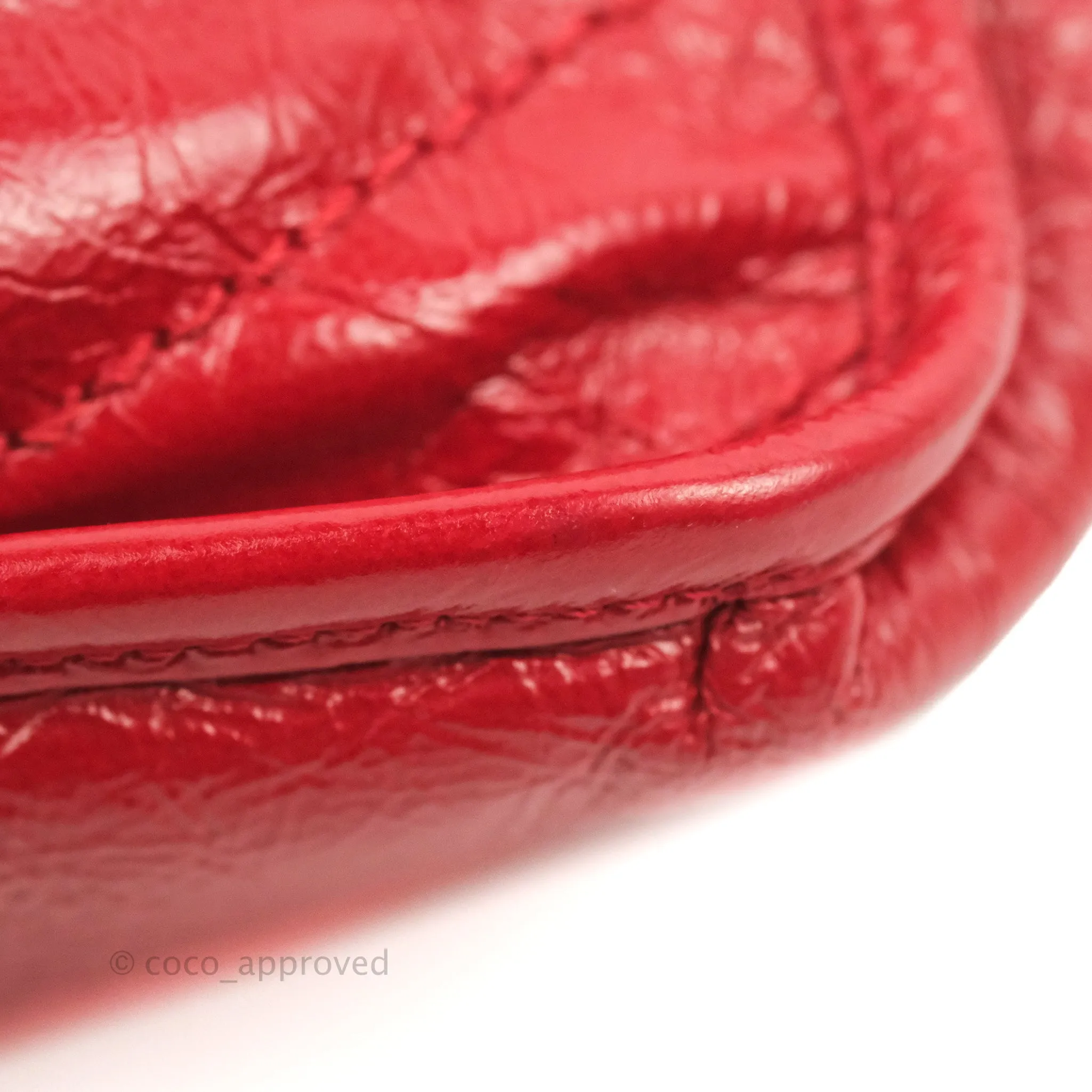 Saint Laurent Medium Crinkled Calfskin Matelasse Monogram Niki Chain Satchel Red Ruthenium Hardware