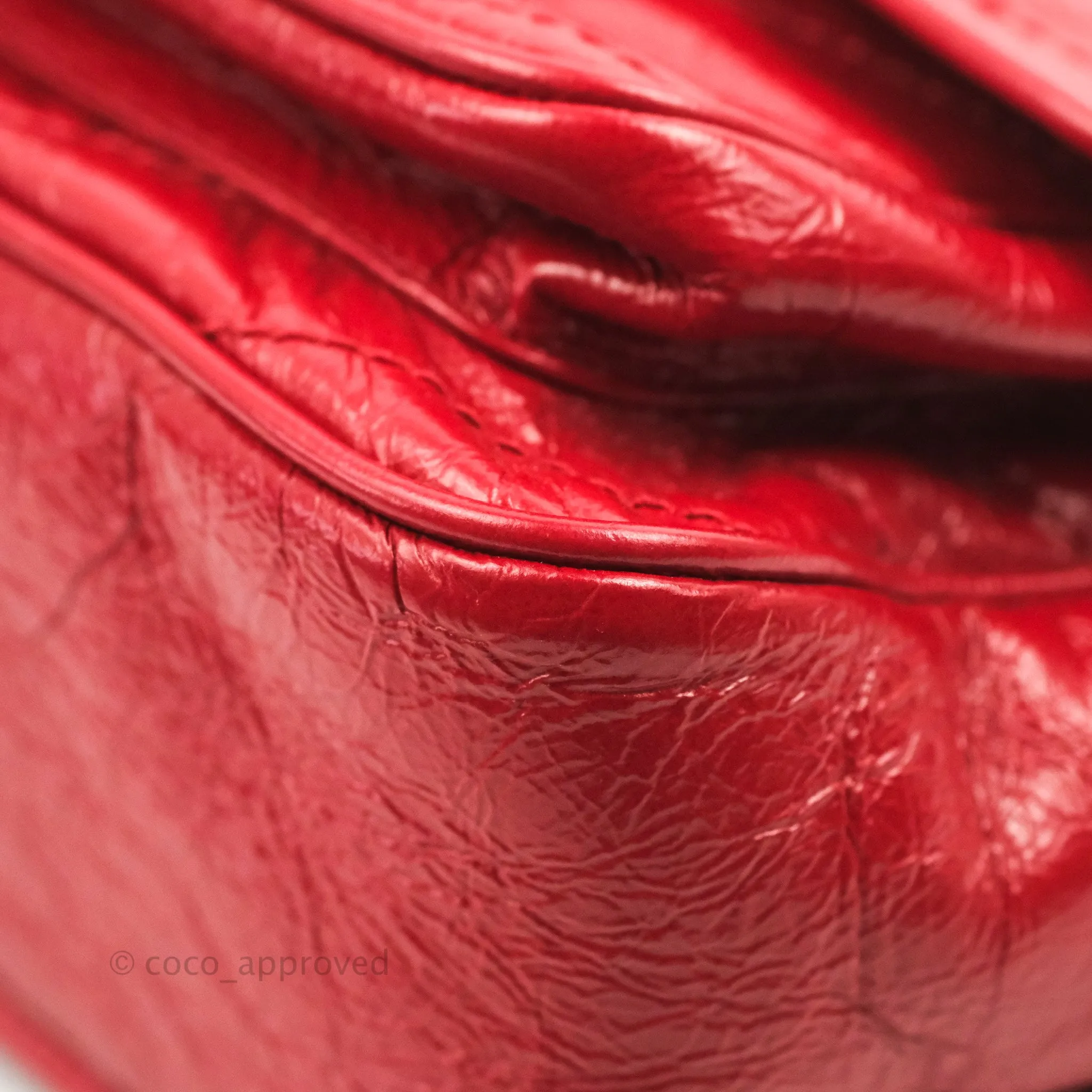 Saint Laurent Medium Crinkled Calfskin Matelasse Monogram Niki Chain Satchel Red Ruthenium Hardware