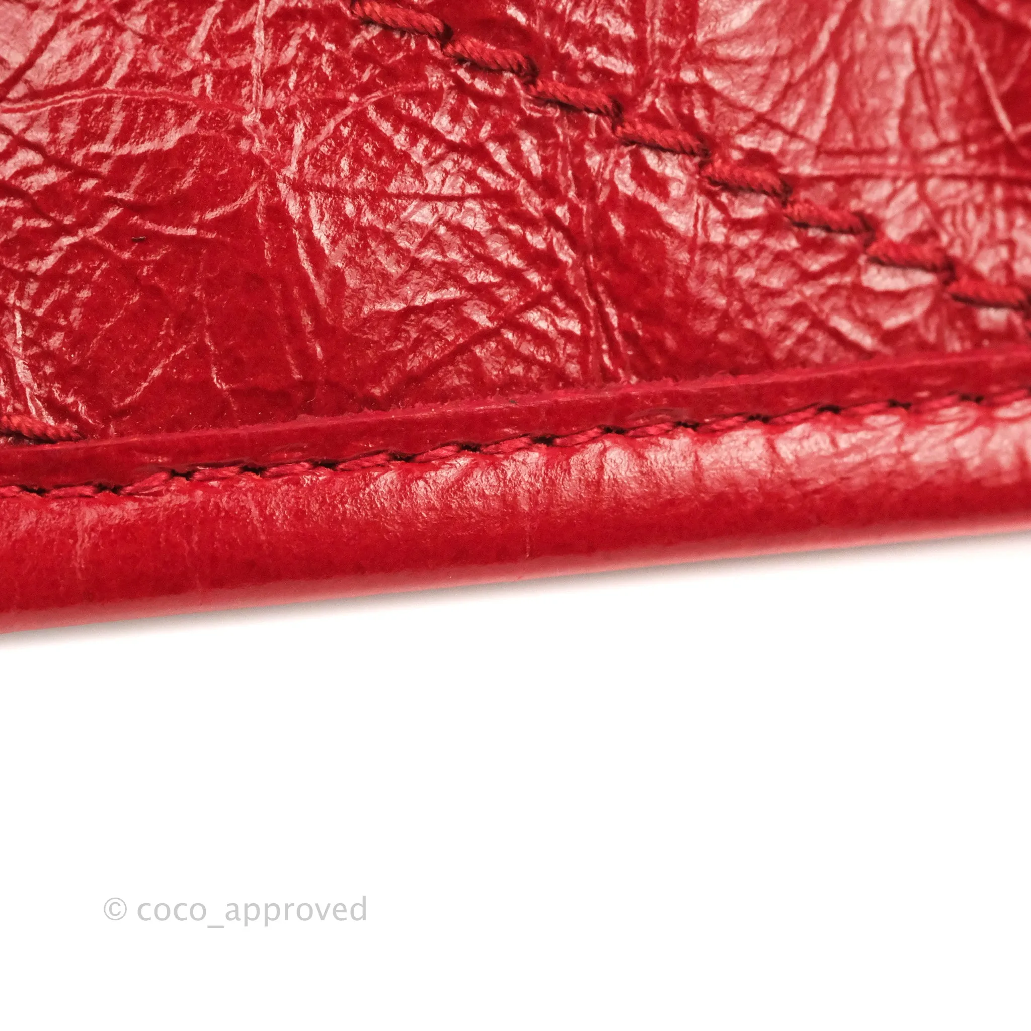 Saint Laurent Medium Crinkled Calfskin Matelasse Monogram Niki Chain Satchel Red Ruthenium Hardware