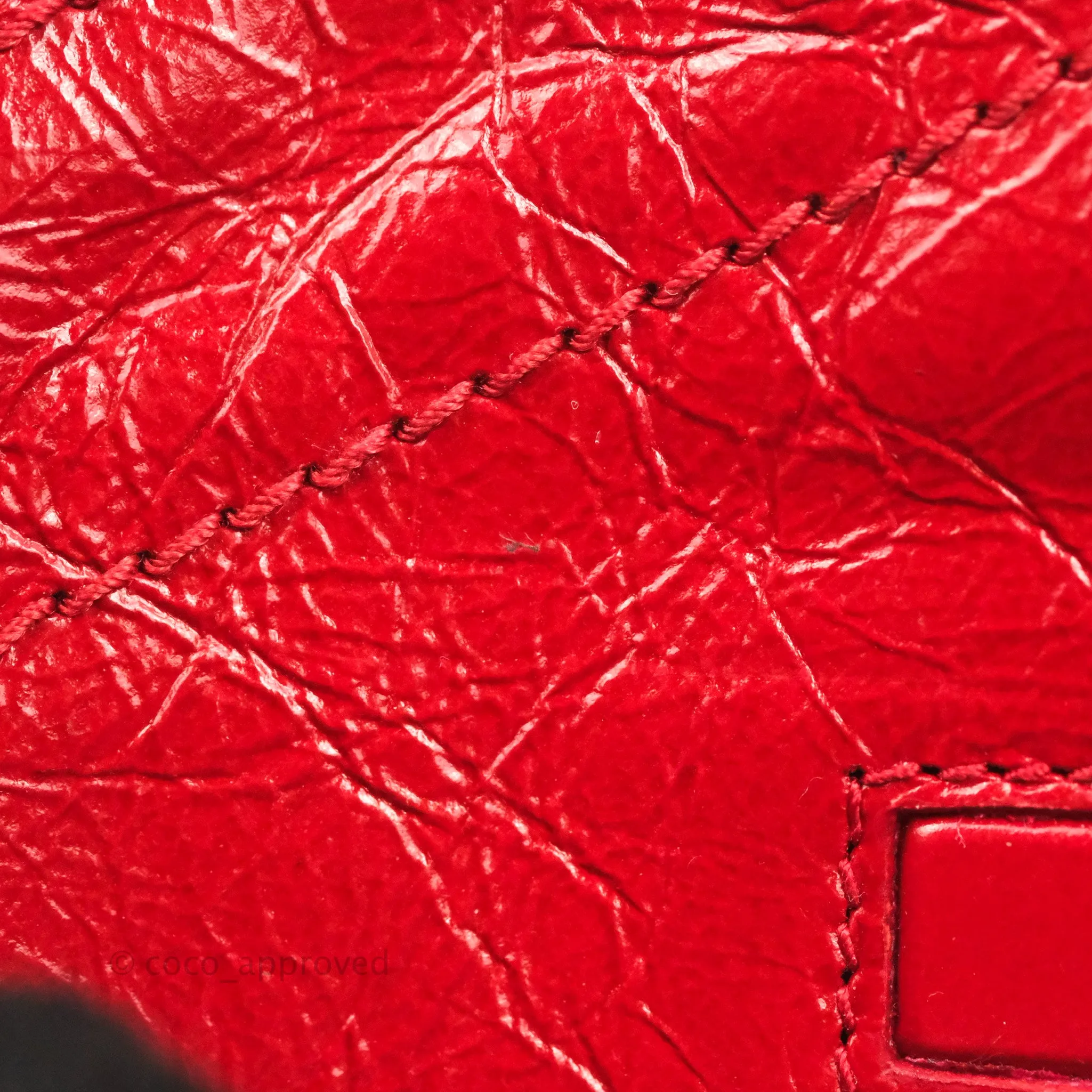 Saint Laurent Medium Crinkled Calfskin Matelasse Monogram Niki Chain Satchel Red Ruthenium Hardware