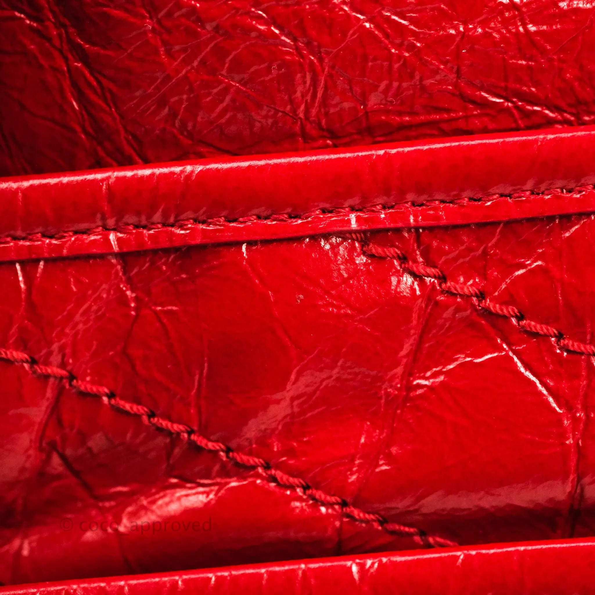 Saint Laurent Medium Crinkled Calfskin Matelasse Monogram Niki Chain Satchel Red Ruthenium Hardware