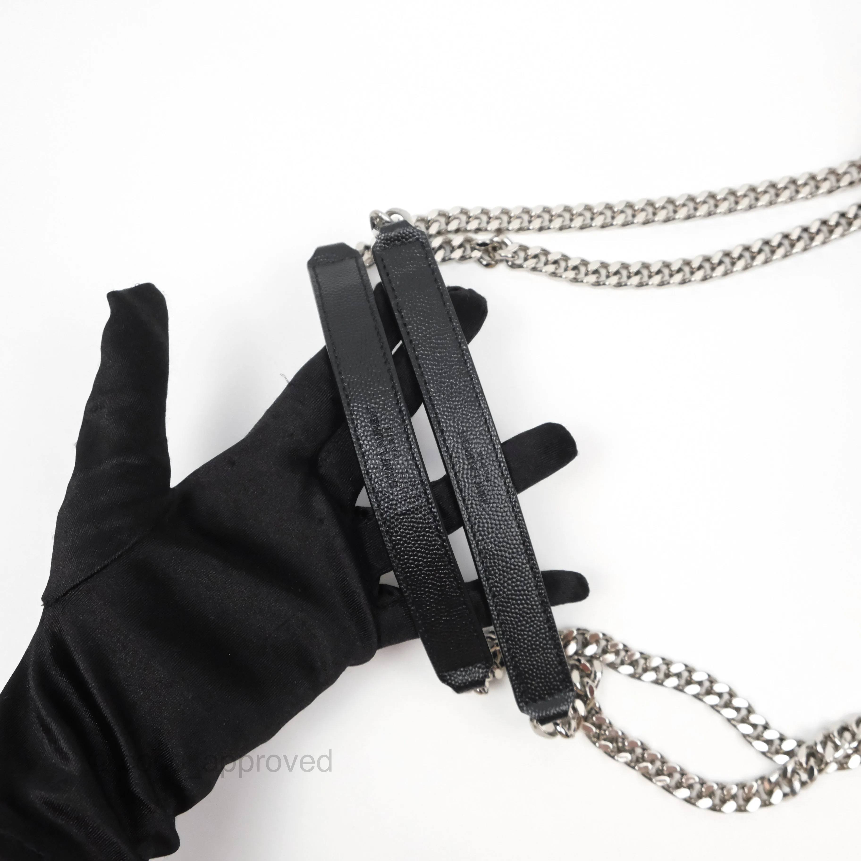 Saint Laurent Medium Envelope Black Caviar Silver Hardware
