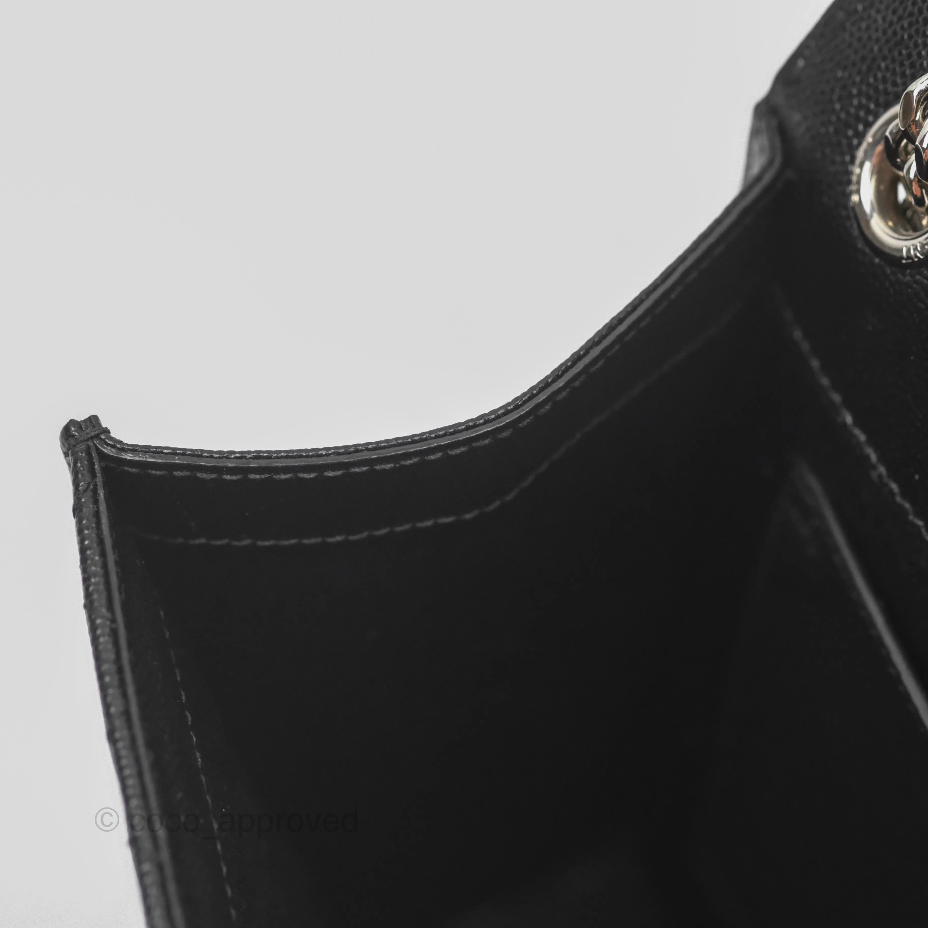 Saint Laurent Medium Envelope Black Caviar Silver Hardware