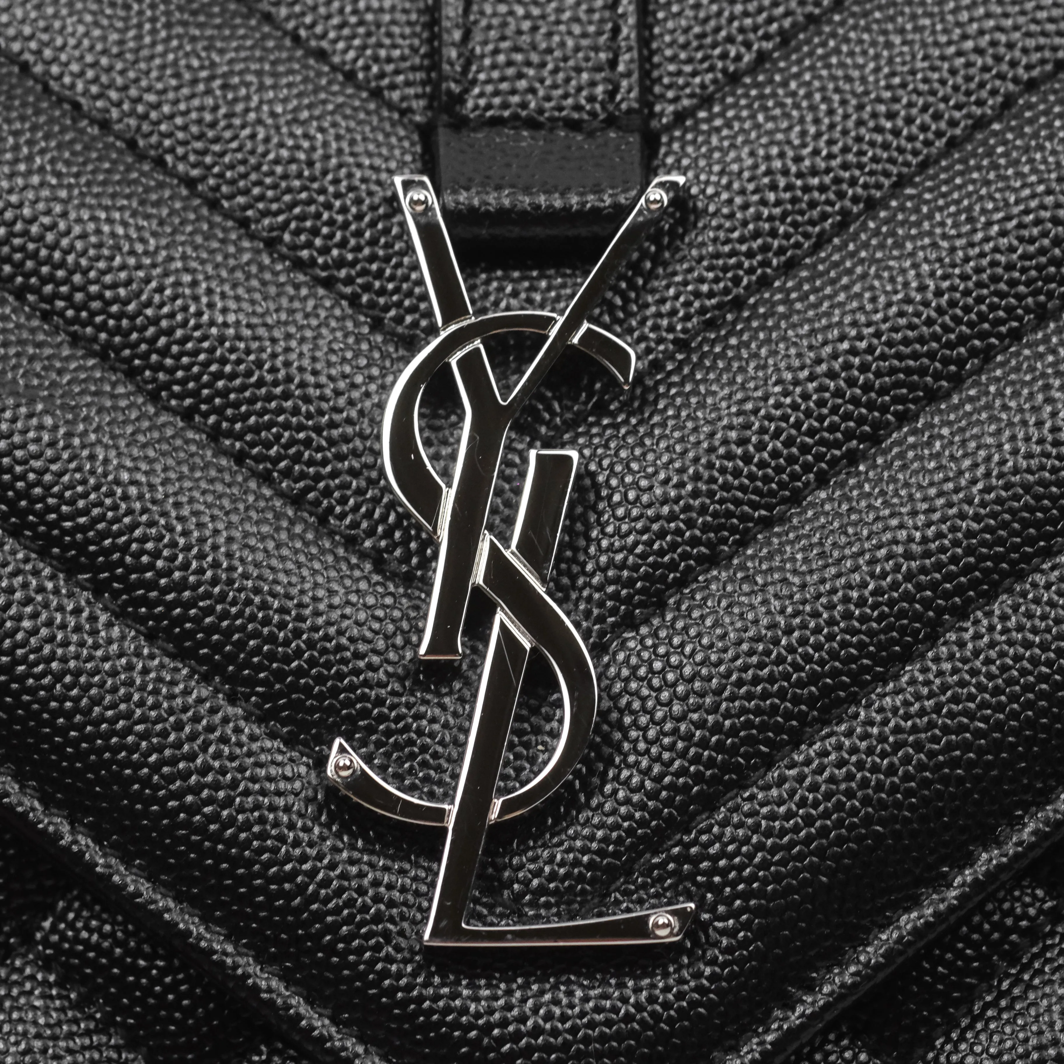 Saint Laurent Medium Envelope Black Caviar Silver Hardware