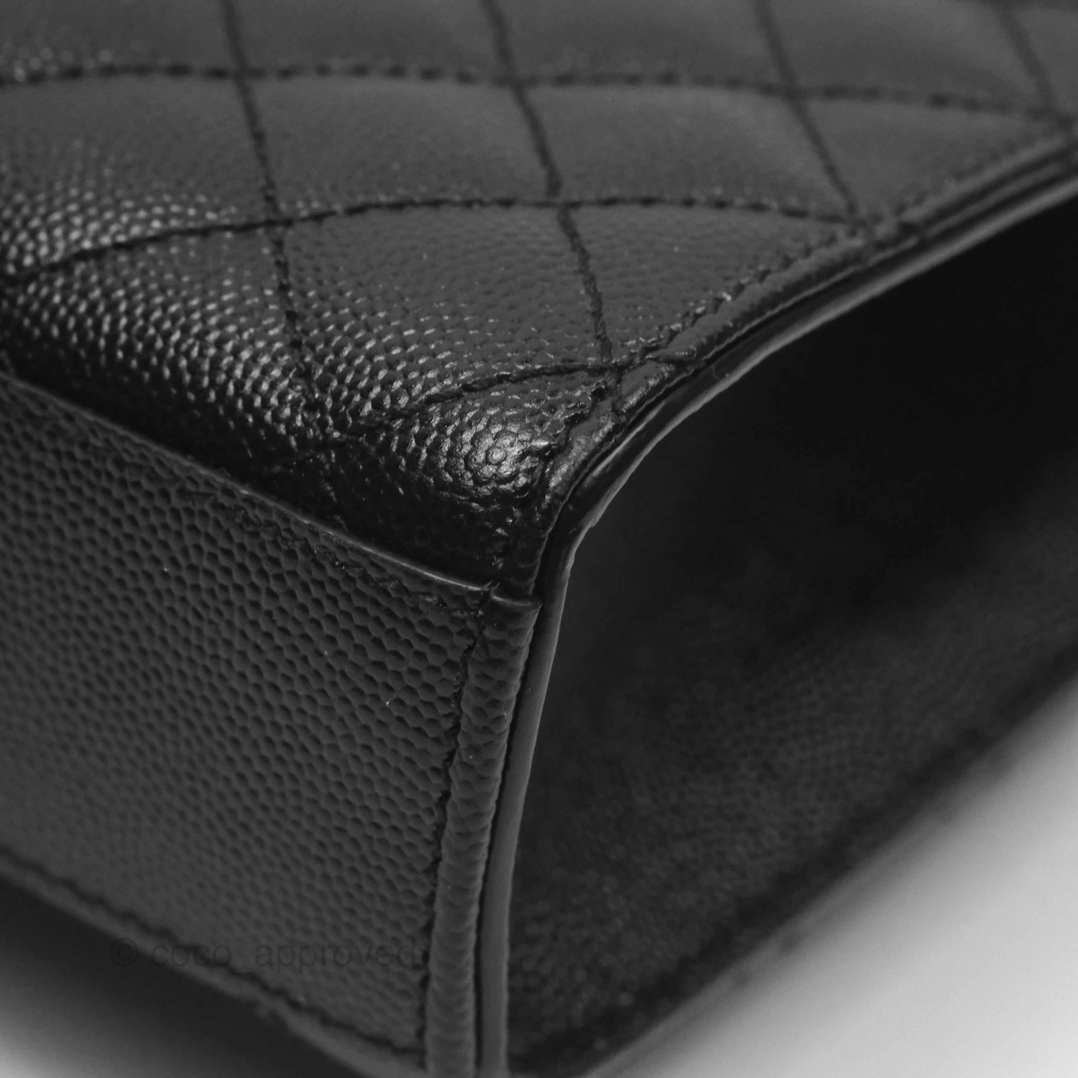 Saint Laurent Medium Envelope Black Caviar Silver Hardware