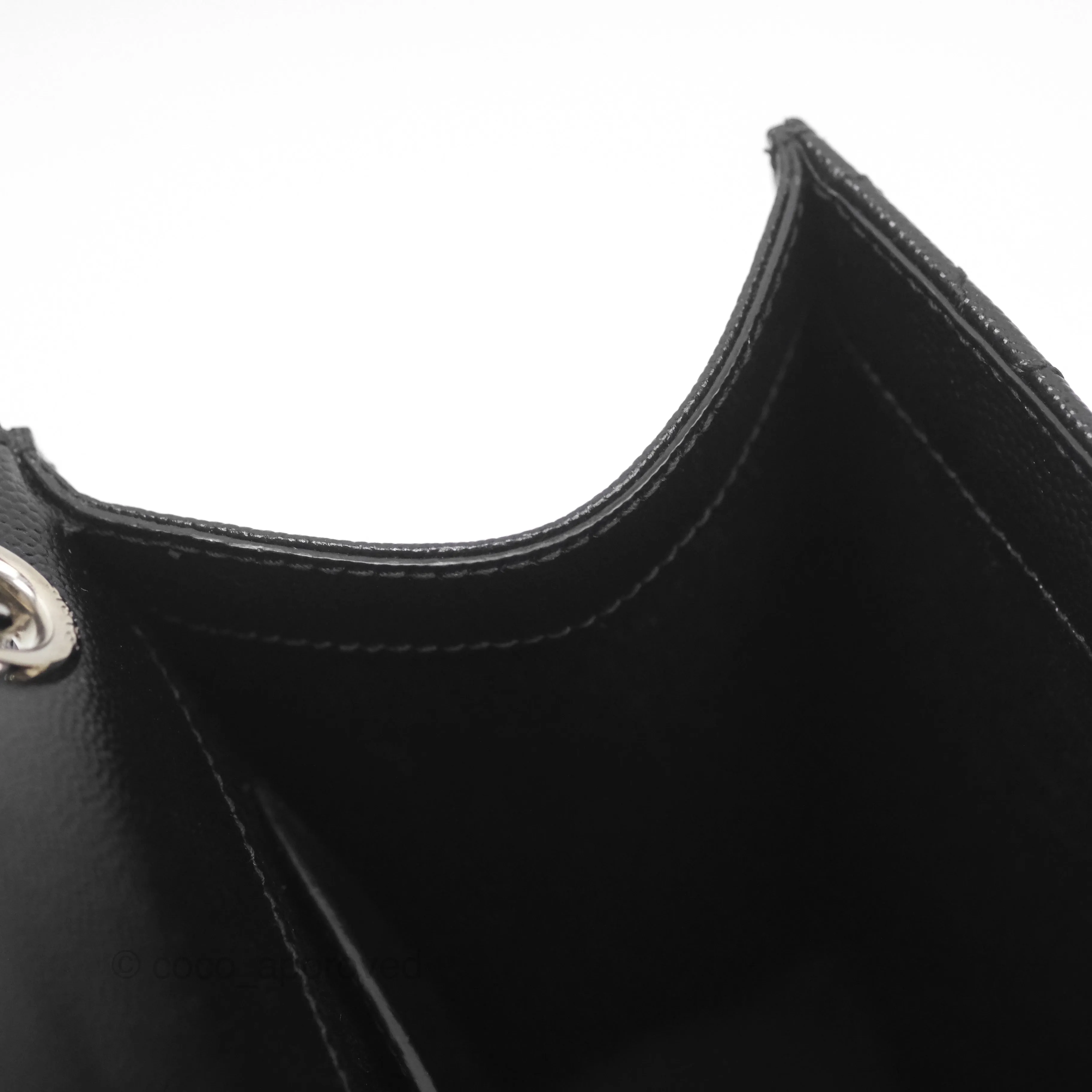 Saint Laurent Medium Envelope Black Caviar Silver Hardware