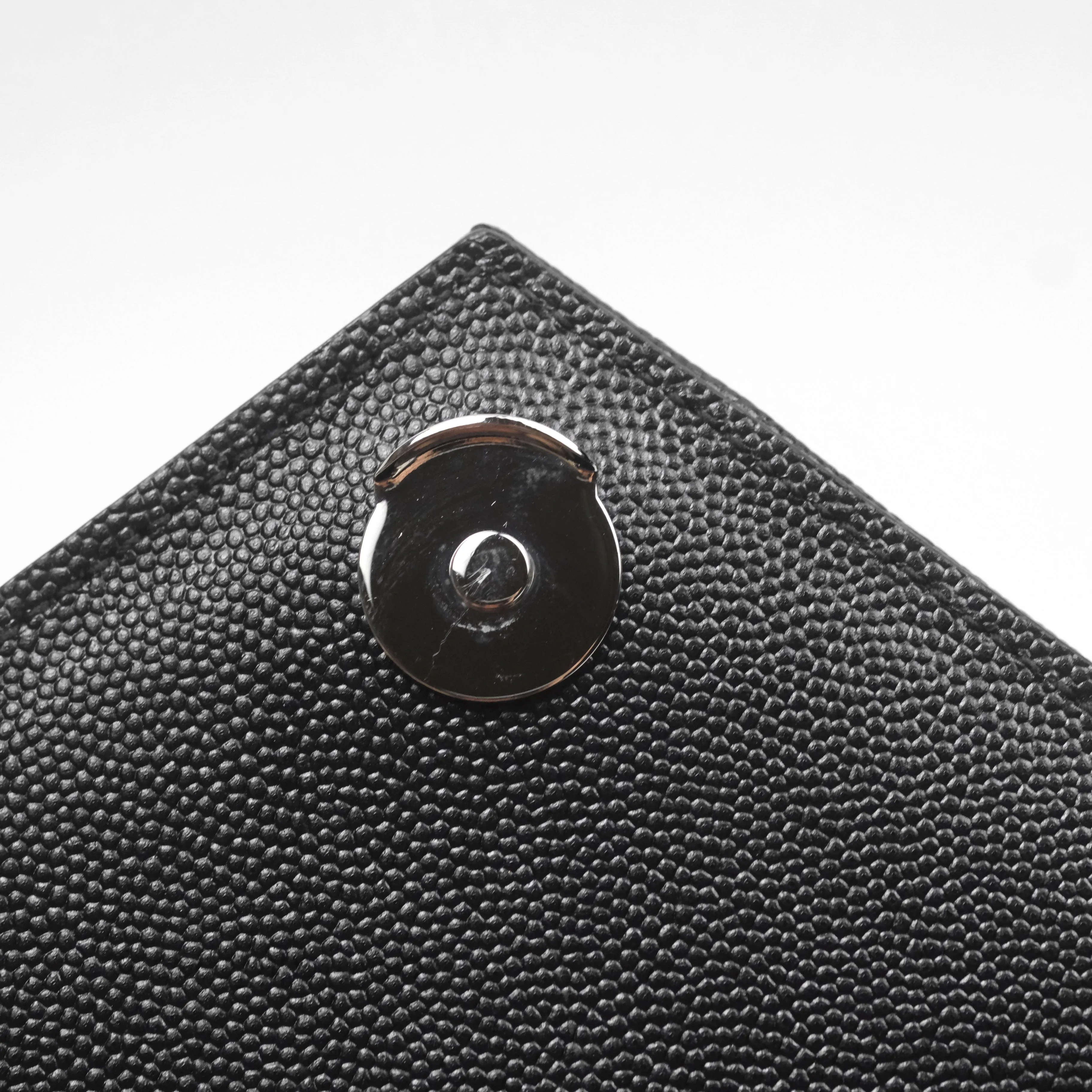 Saint Laurent Medium Envelope Black Caviar Silver Hardware