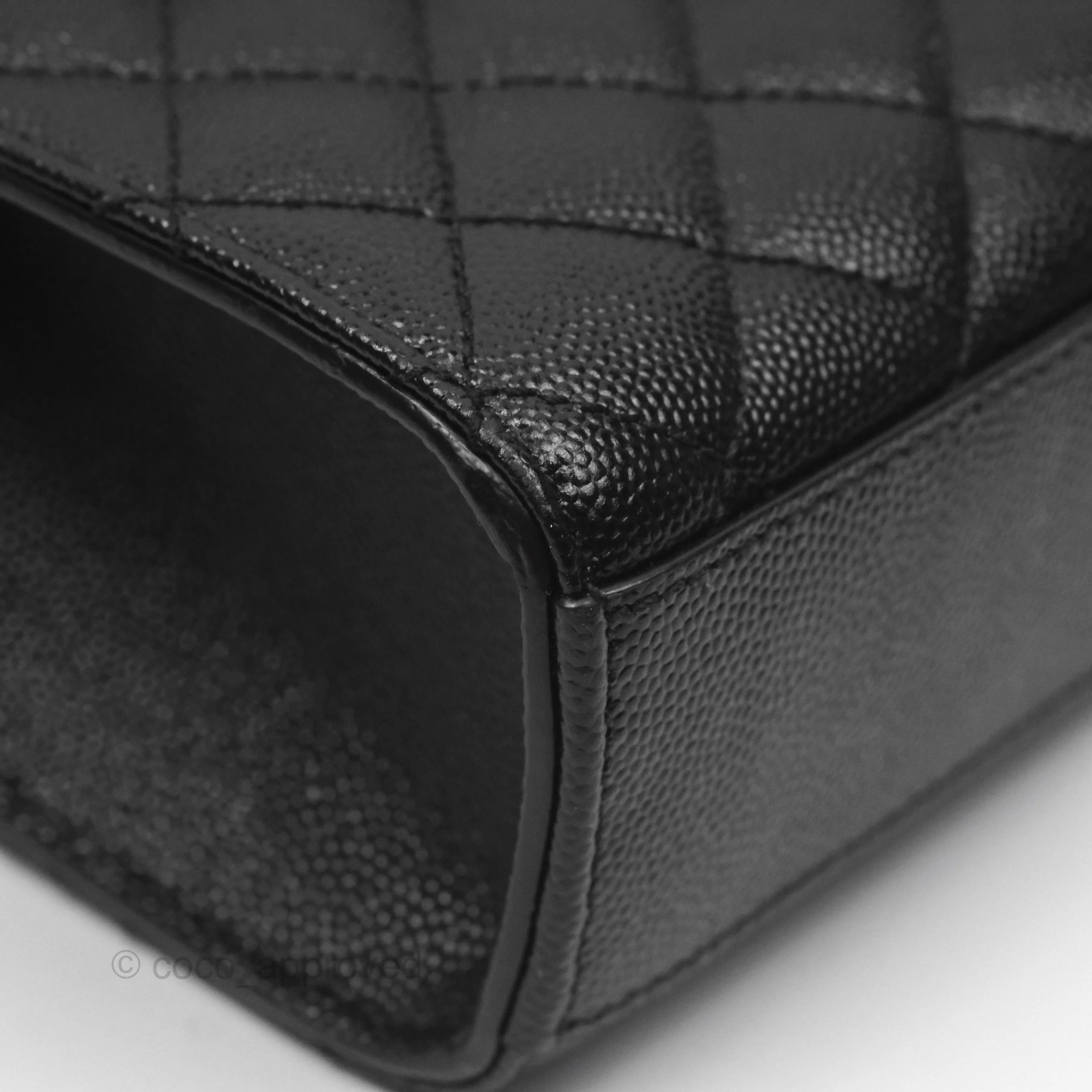 Saint Laurent Medium Envelope Black Caviar Silver Hardware