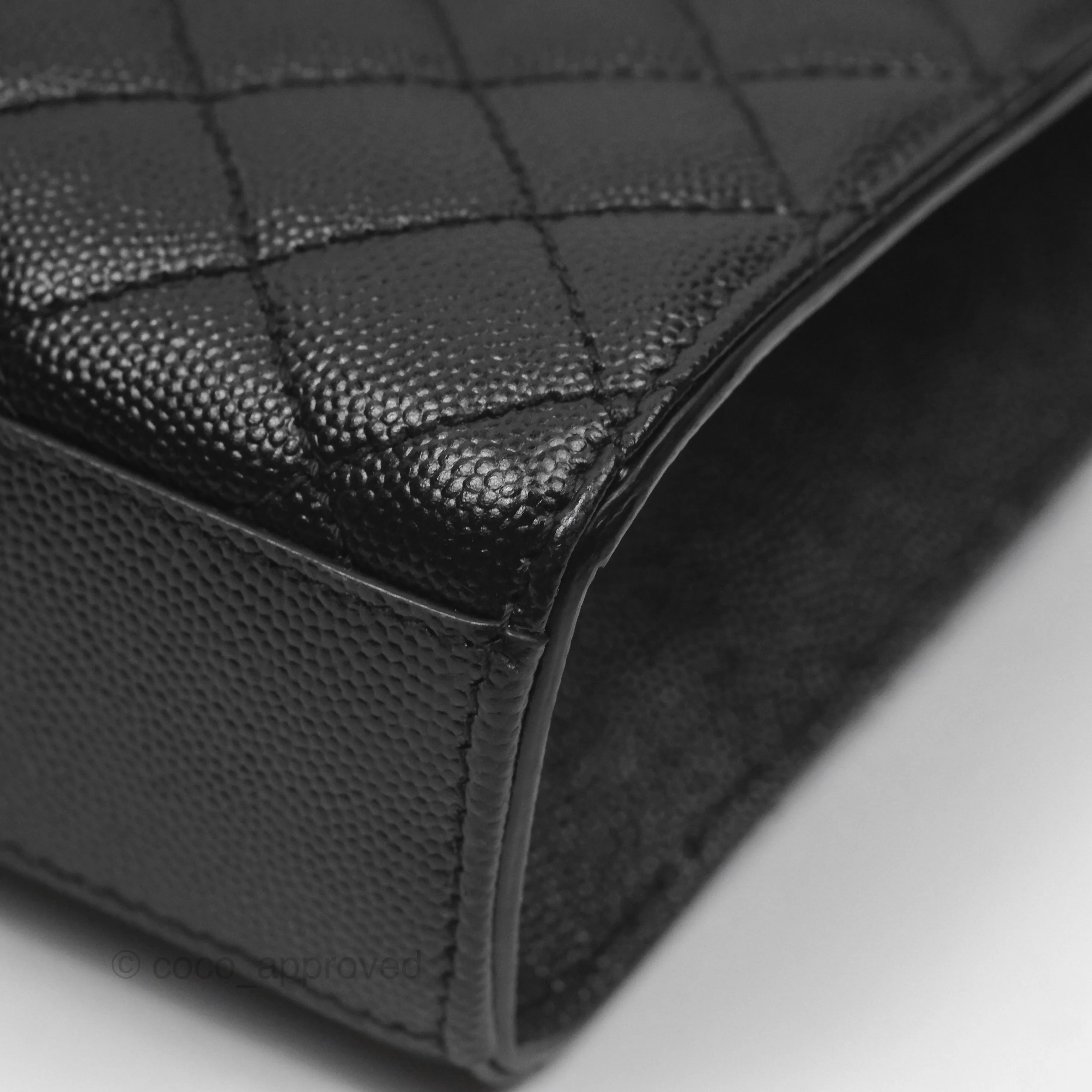 Saint Laurent Medium Envelope Black Caviar Silver Hardware