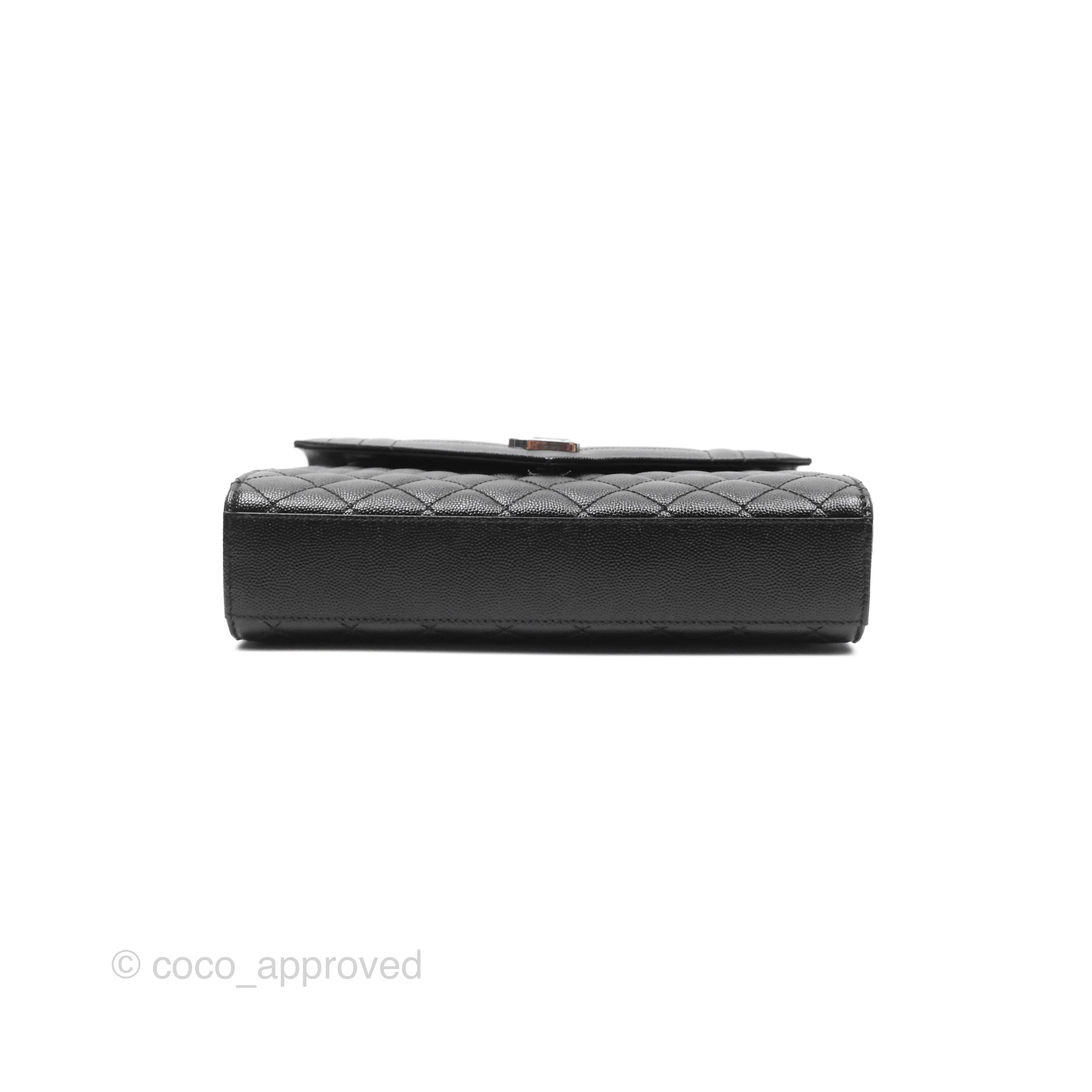 Saint Laurent Medium Envelope Black Caviar Silver Hardware