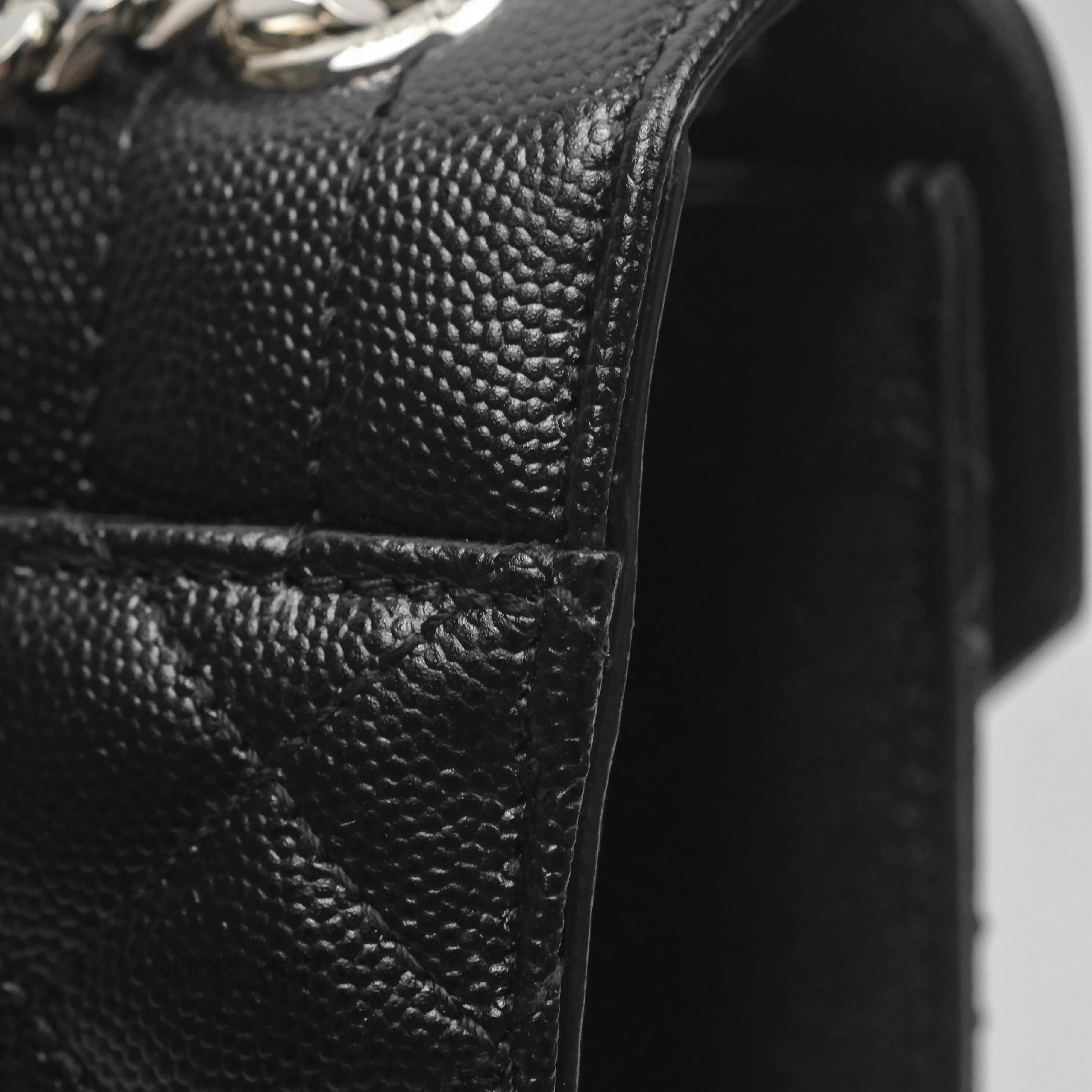 Saint Laurent Medium Envelope Black Caviar Silver Hardware