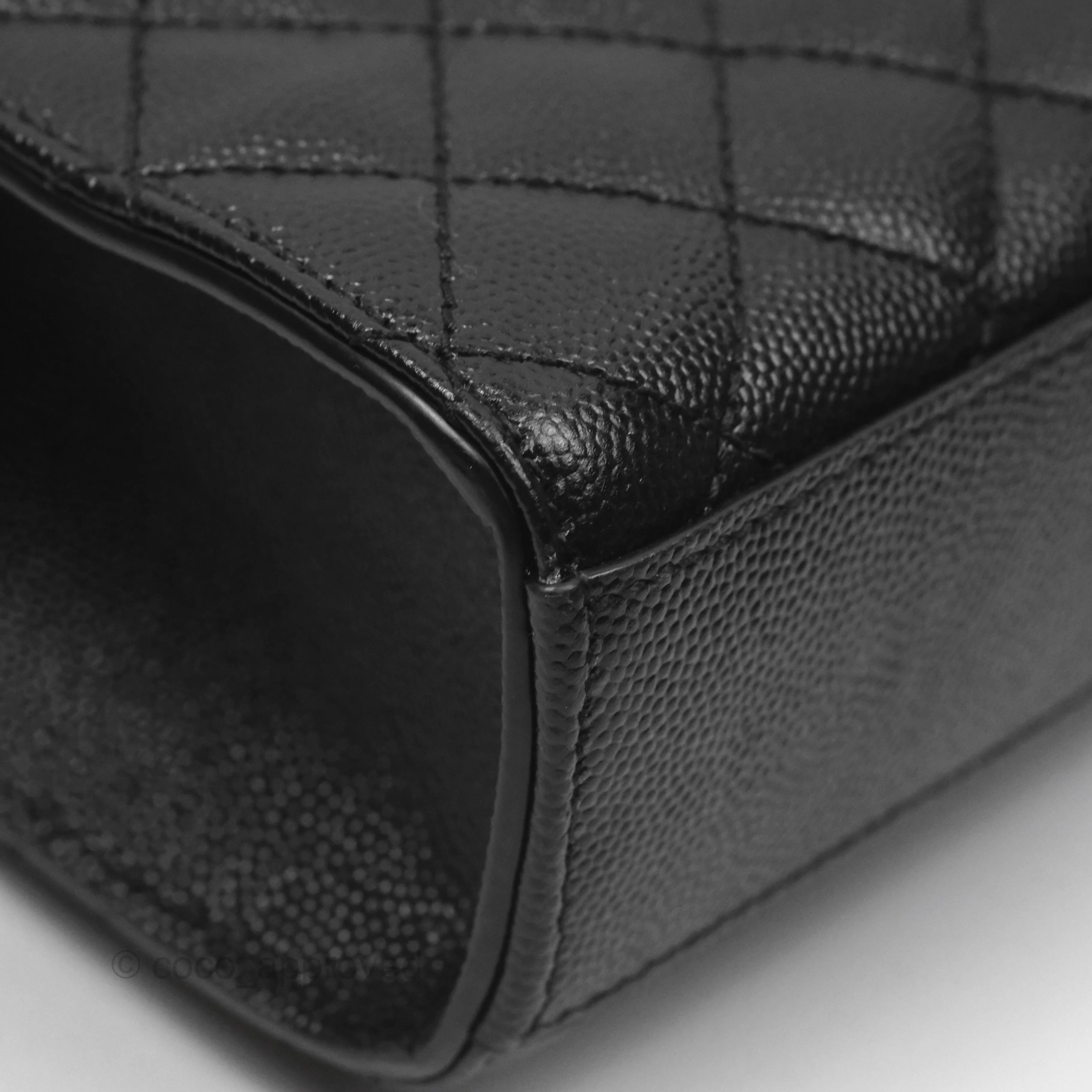 Saint Laurent Medium Envelope Black Caviar Silver Hardware