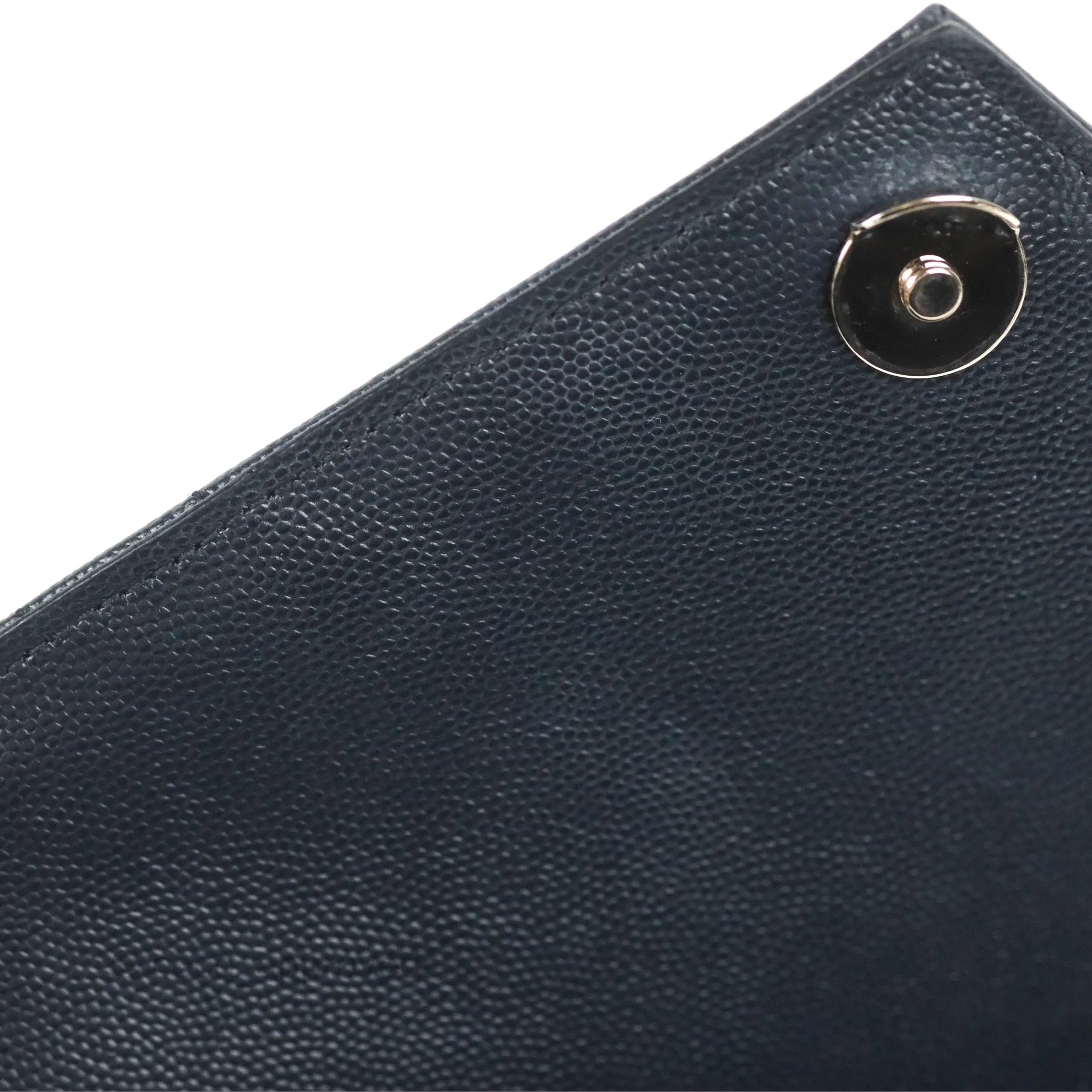 Saint Laurent Medium Envelope Navy Caviar Silver Hardware