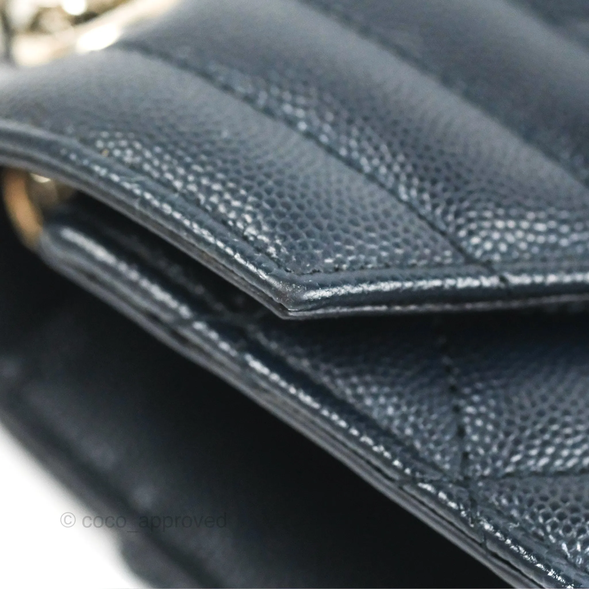 Saint Laurent Medium Envelope Navy Caviar Silver Hardware