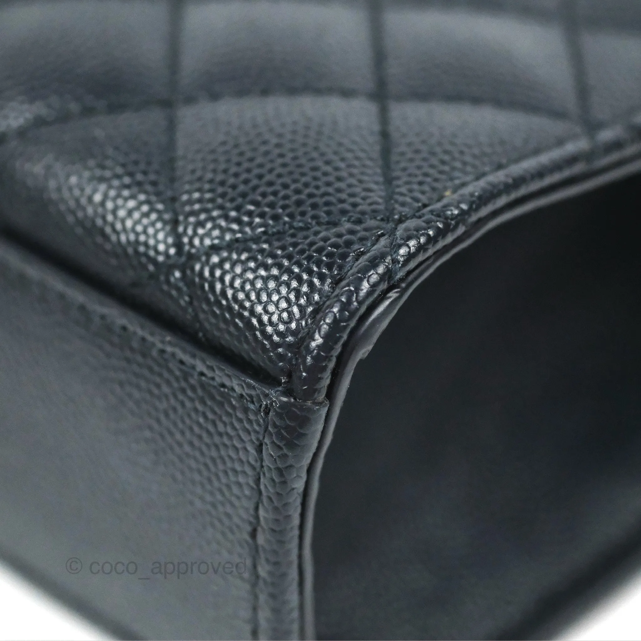 Saint Laurent Medium Envelope Navy Caviar Silver Hardware