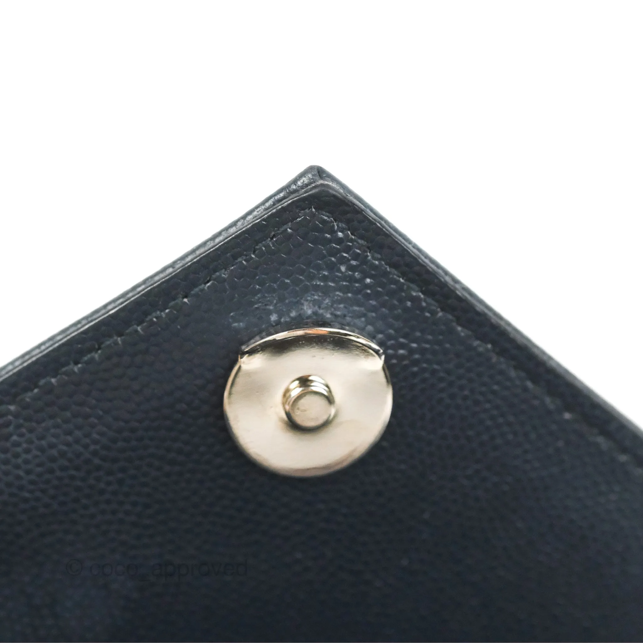 Saint Laurent Medium Envelope Navy Caviar Silver Hardware