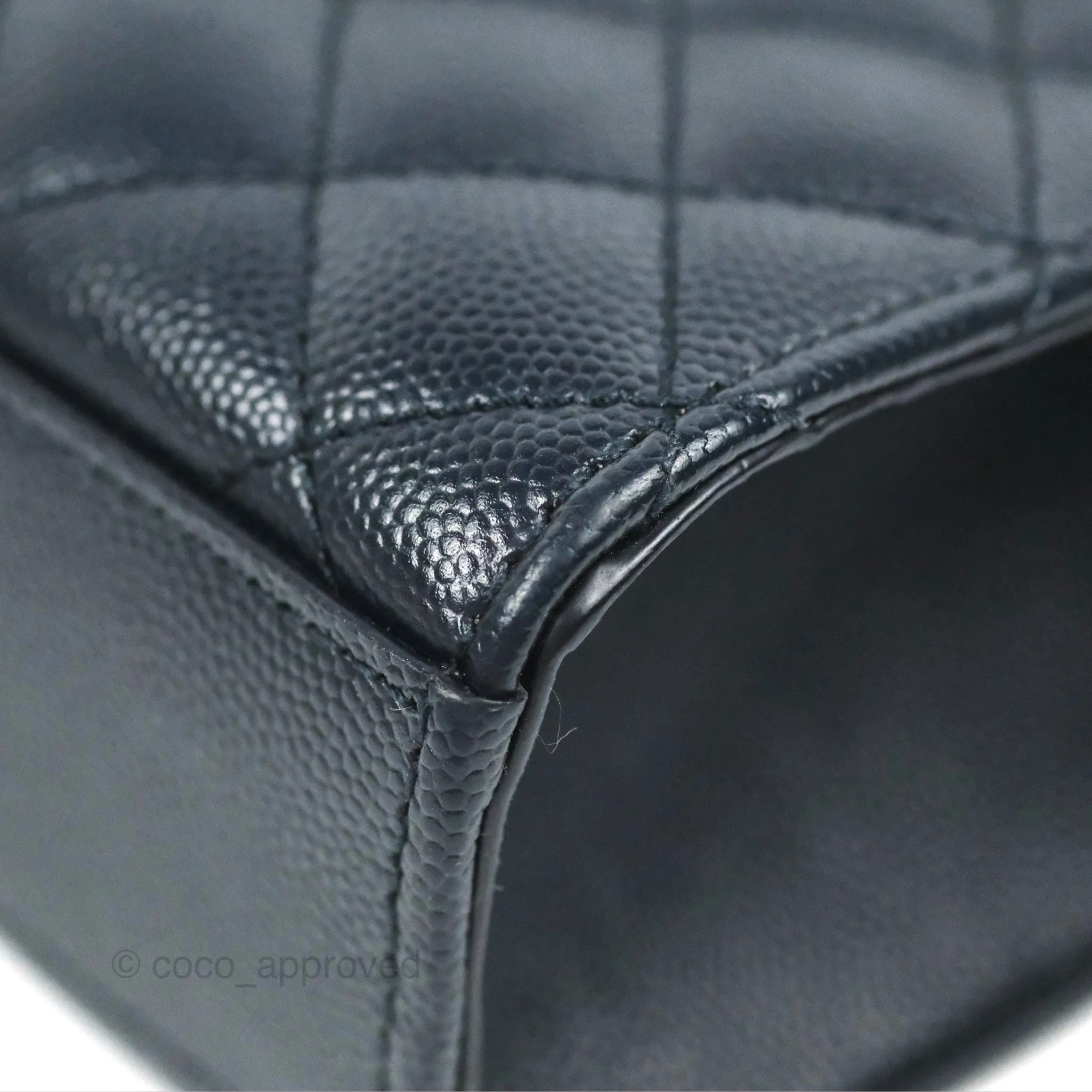 Saint Laurent Medium Envelope Navy Caviar Silver Hardware