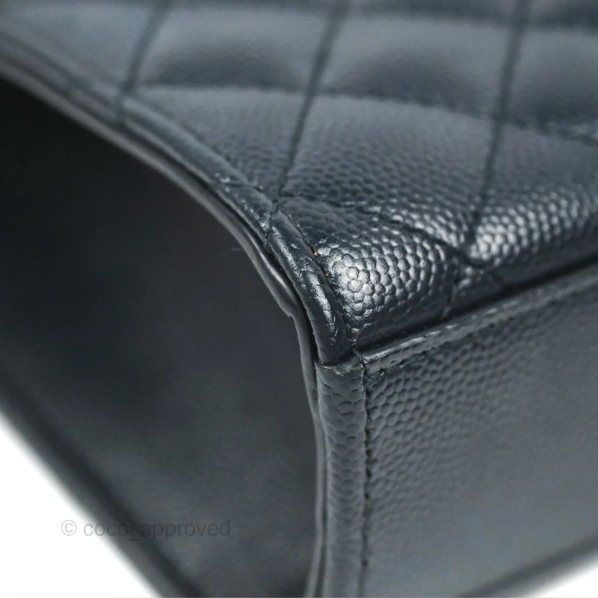 Saint Laurent Medium Envelope Navy Caviar Silver Hardware