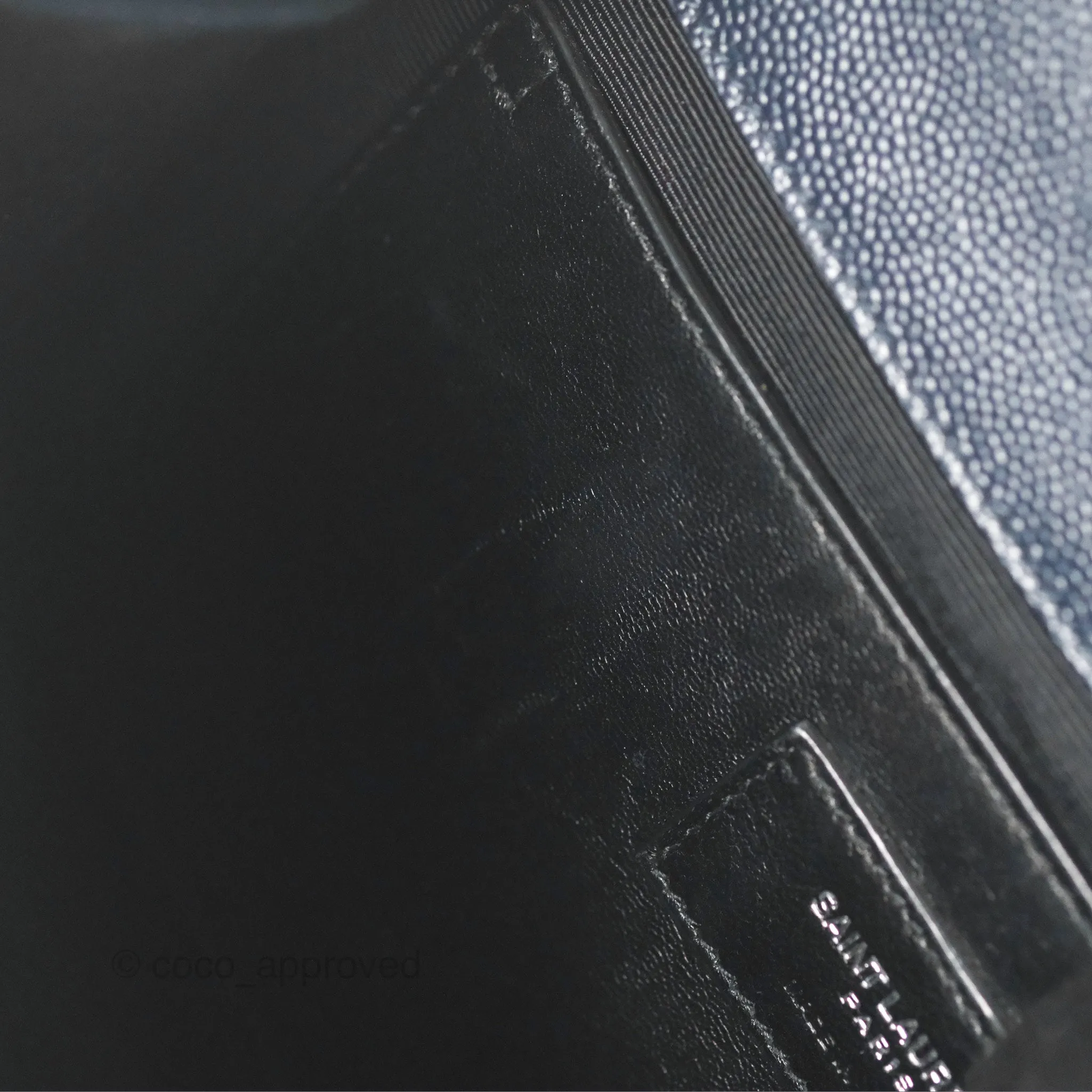 Saint Laurent Medium Envelope Navy Caviar Silver Hardware
