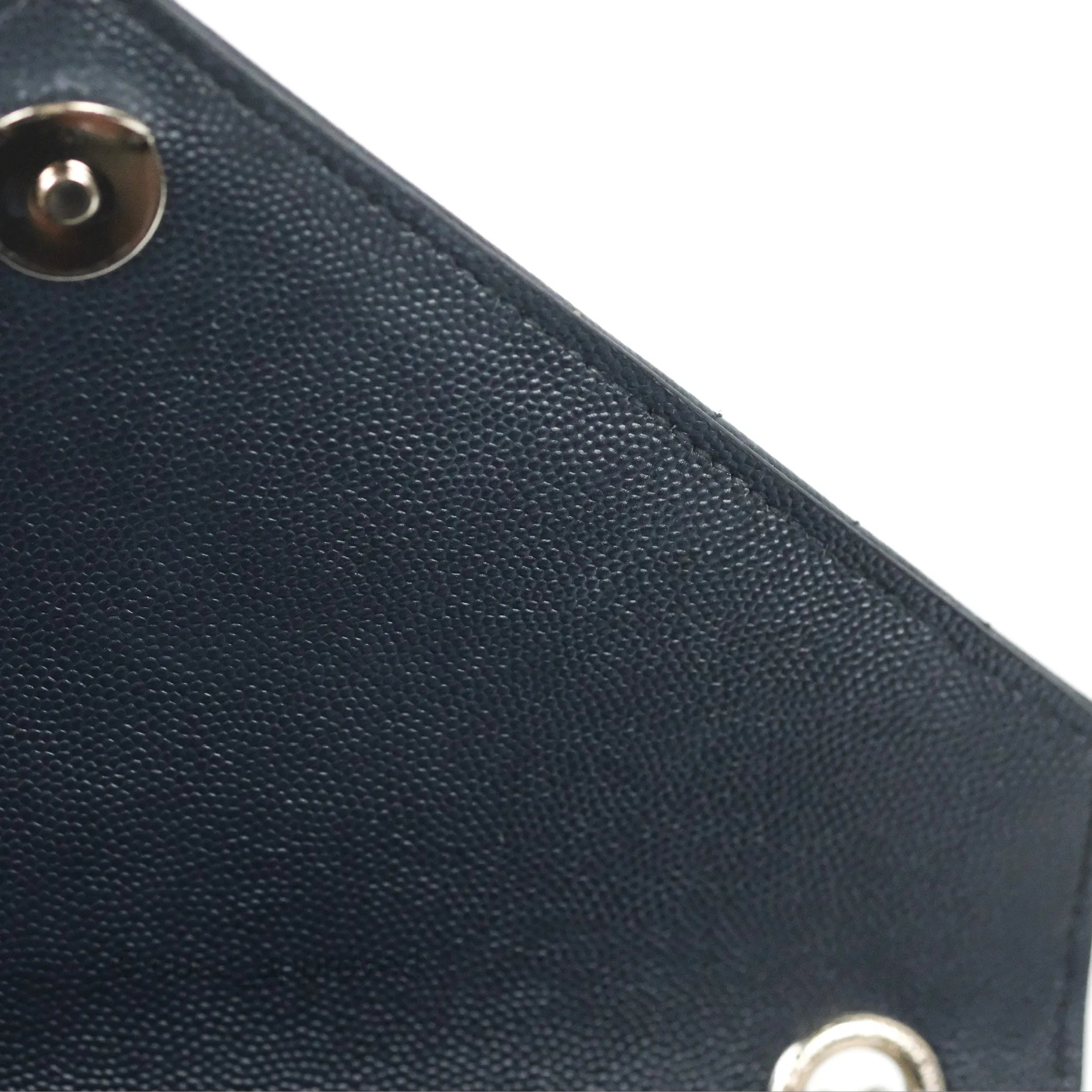 Saint Laurent Medium Envelope Navy Caviar Silver Hardware