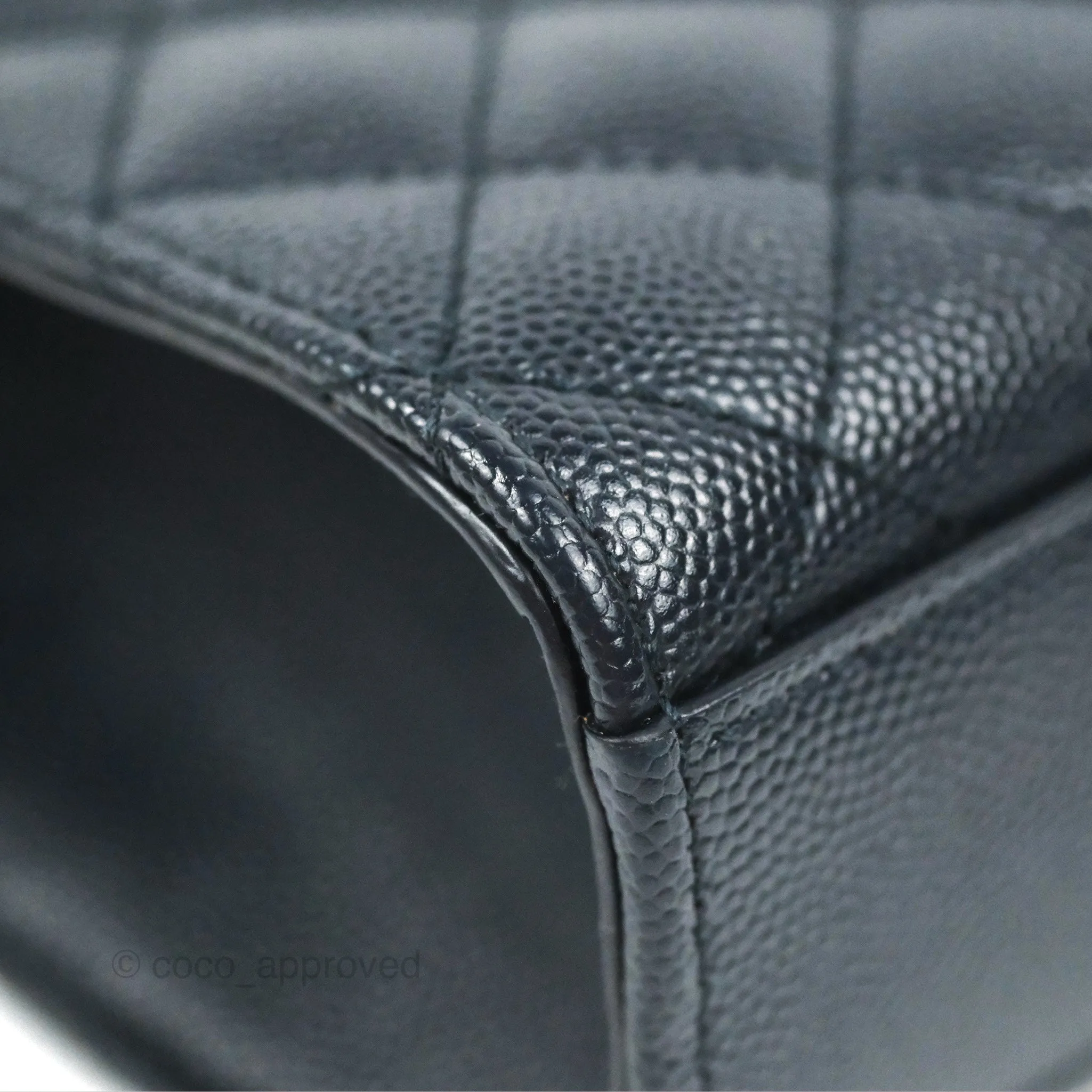 Saint Laurent Medium Envelope Navy Caviar Silver Hardware