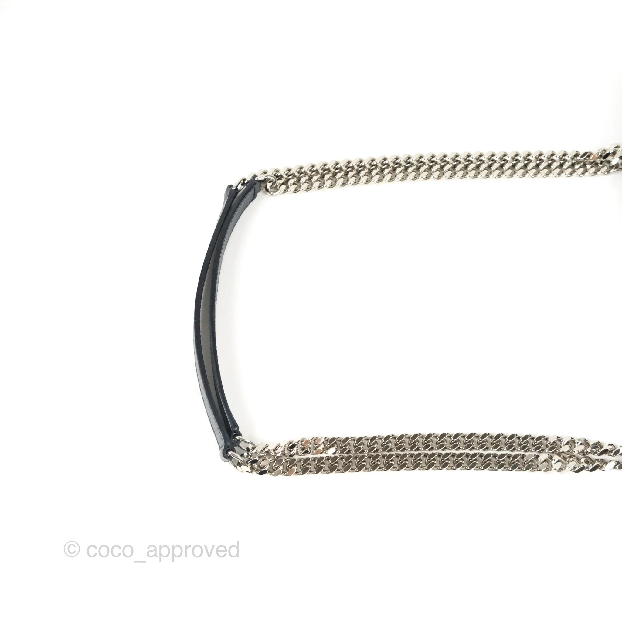 Saint Laurent Medium Envelope Navy Caviar Silver Hardware