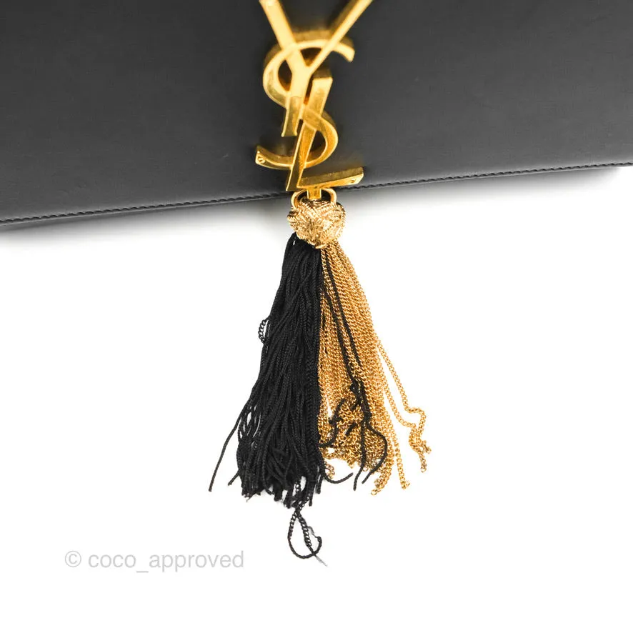 Saint Laurent Medium Kate Tassel Chain Bag Black Smooth Calfskin Gold Hardware