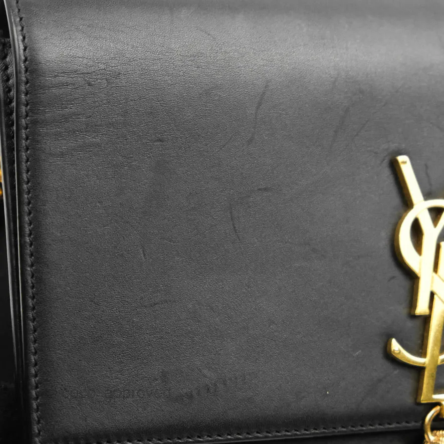 Saint Laurent Medium Kate Tassel Chain Bag Black Smooth Calfskin Gold Hardware