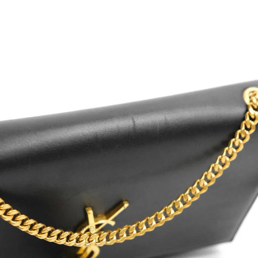 Saint Laurent Medium Kate Tassel Chain Bag Black Smooth Calfskin Gold Hardware