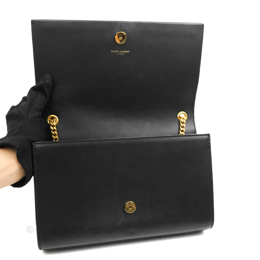 Saint Laurent Medium Kate Tassel Chain Bag Black Smooth Calfskin Gold Hardware