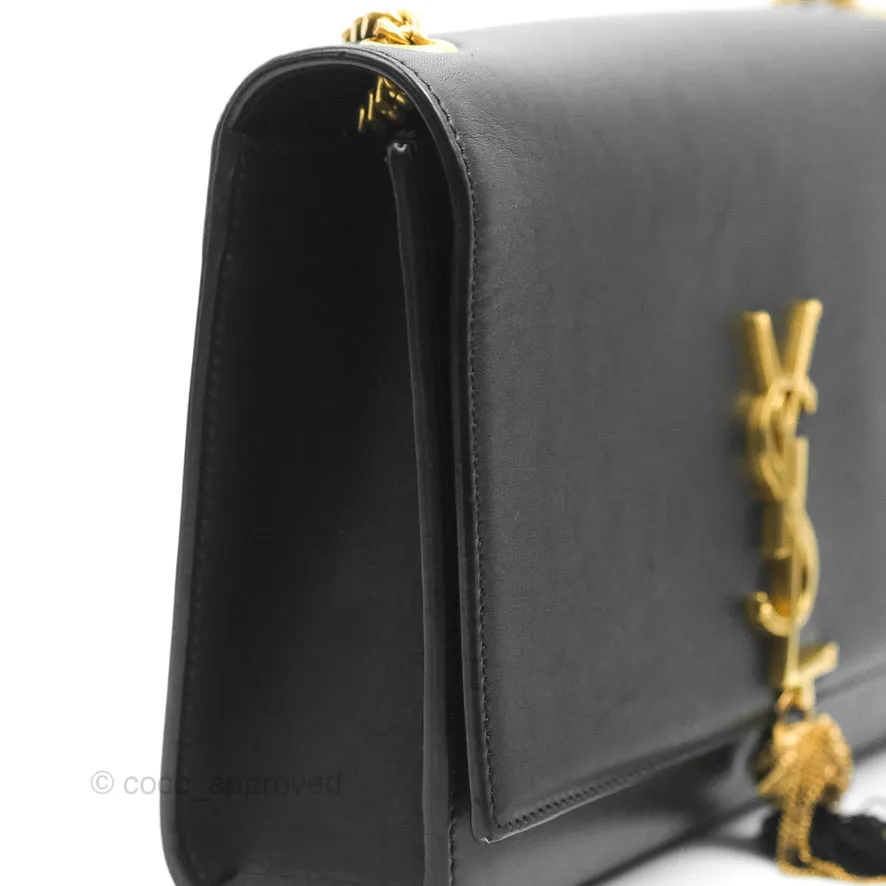 Saint Laurent Medium Kate Tassel Chain Bag Black Smooth Calfskin Gold Hardware