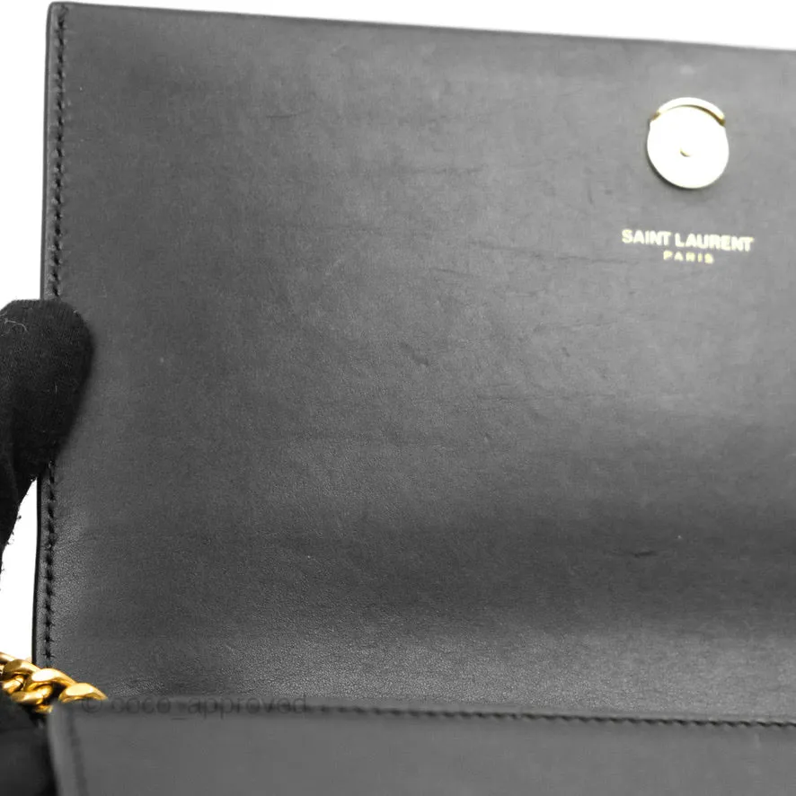 Saint Laurent Medium Kate Tassel Chain Bag Black Smooth Calfskin Gold Hardware
