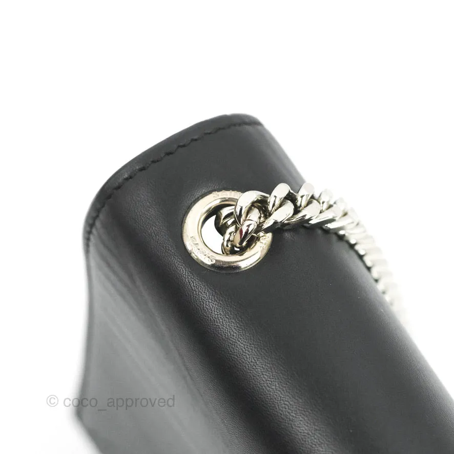 Saint Laurent Medium Kate Tassel Chain Bag Black Smooth Calfskin Silver Hardware