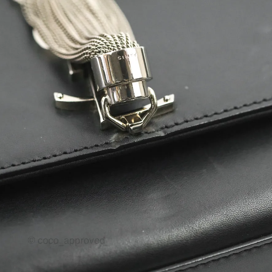 Saint Laurent Medium Kate Tassel Chain Bag Black Smooth Calfskin Silver Hardware