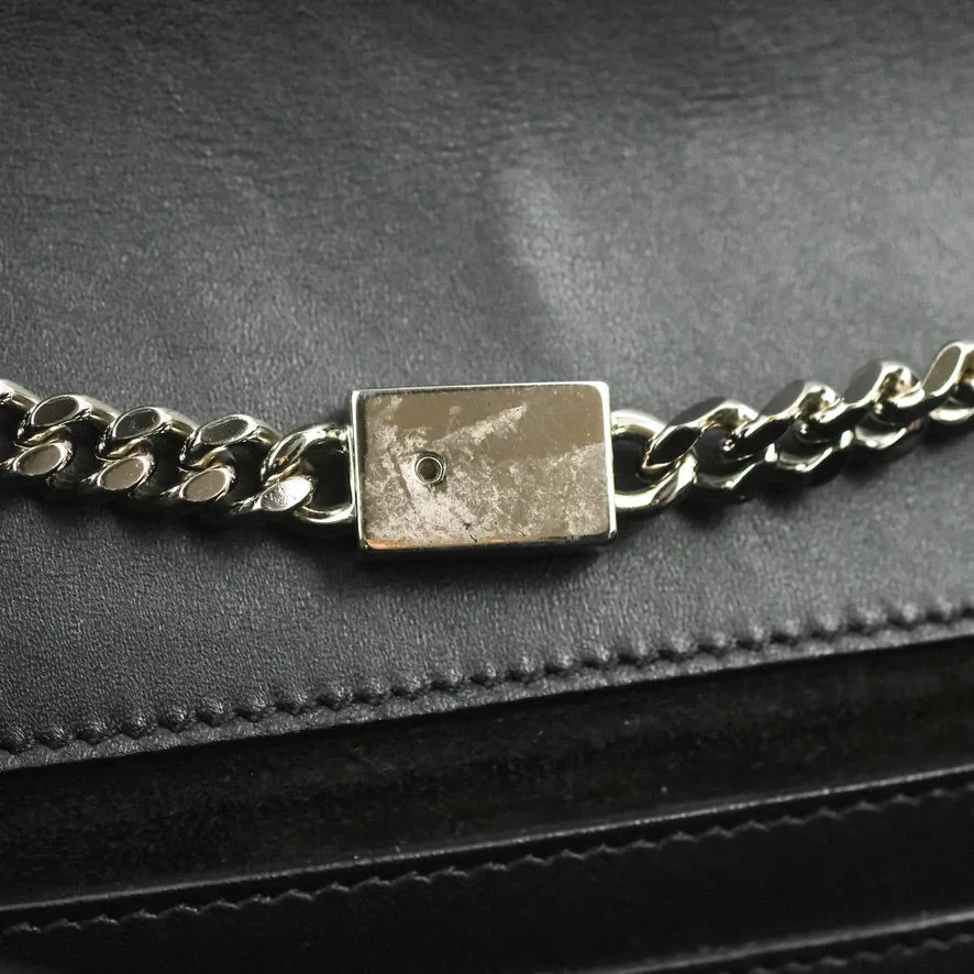 Saint Laurent Medium Kate Tassel Chain Bag Black Smooth Calfskin Silver Hardware