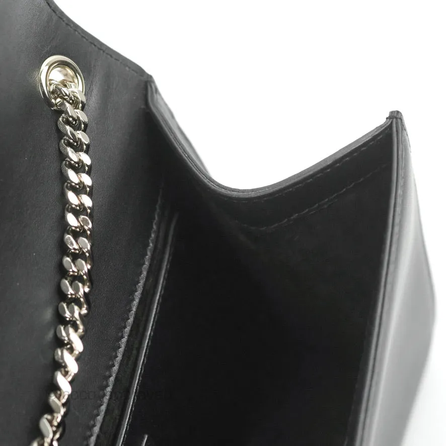 Saint Laurent Medium Kate Tassel Chain Bag Black Smooth Calfskin Silver Hardware