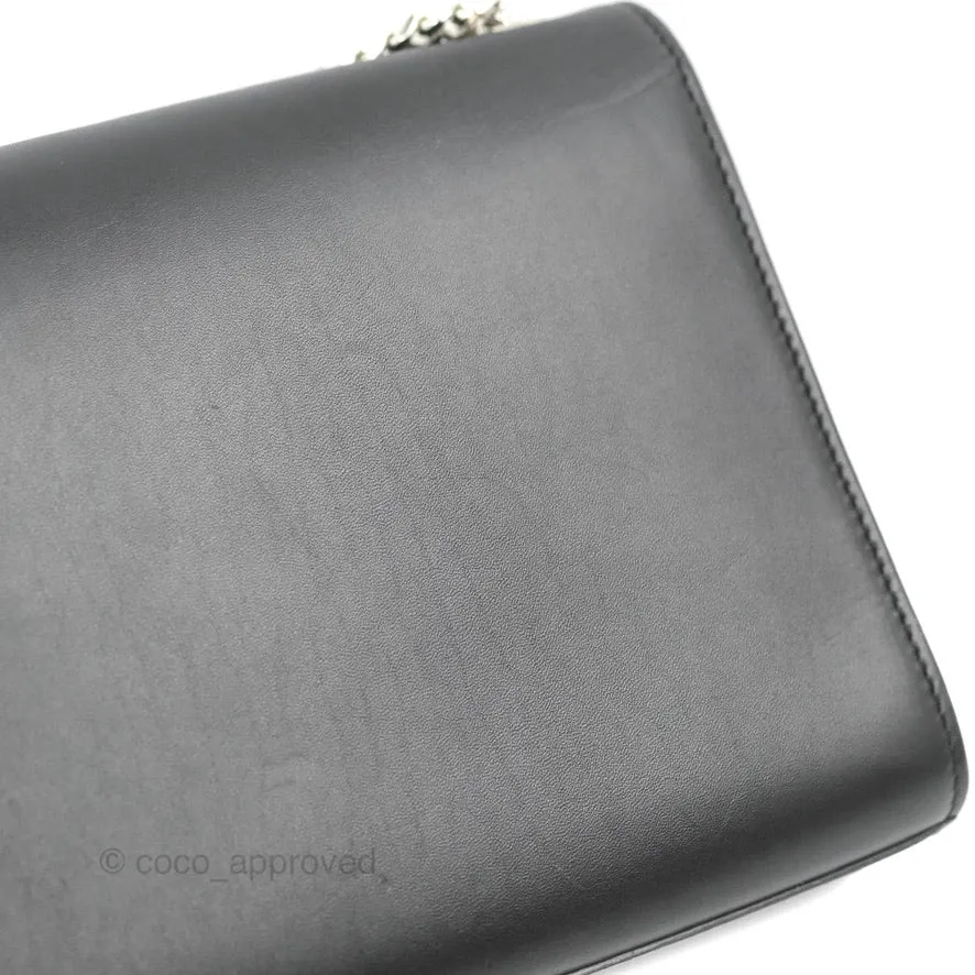 Saint Laurent Medium Kate Tassel Chain Bag Black Smooth Calfskin Silver Hardware