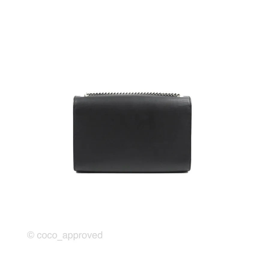 Saint Laurent Medium Kate Tassel Chain Bag Black Smooth Calfskin Silver Hardware